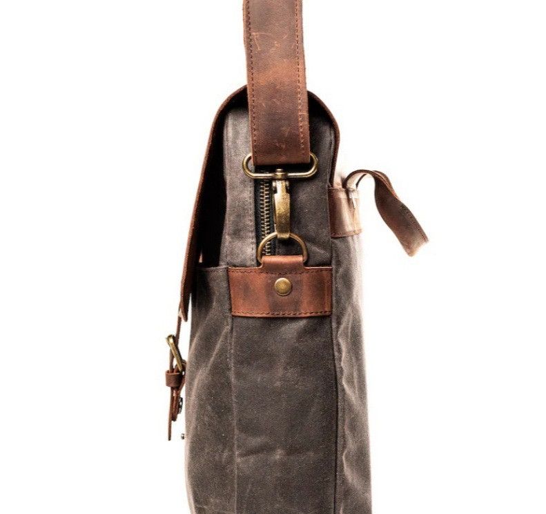 Japanese Brand Men's waxed canvas shoulder bag Size ONE SIZE - 6 Thumbnail