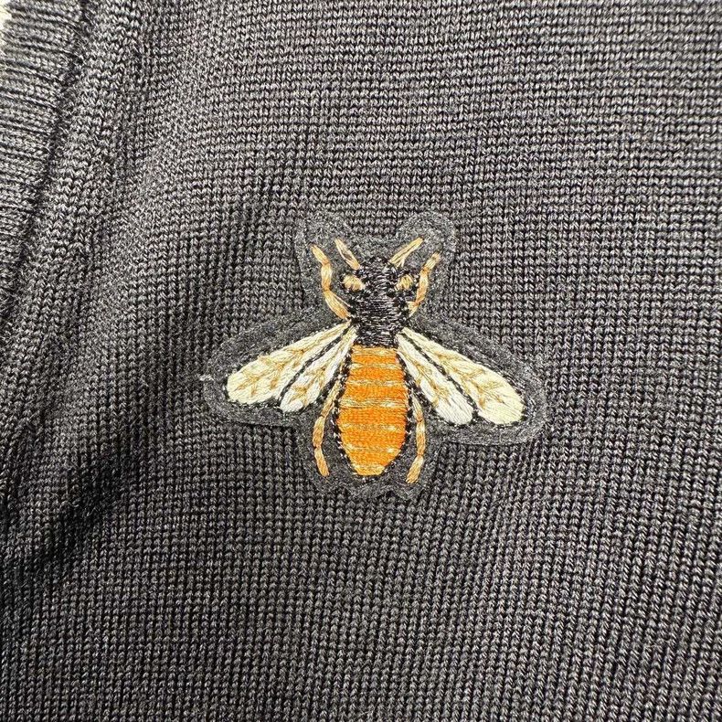 Gucci GucciBlue bee pattern cardigan jacket knitted wool sweater Size US XS / EU 42 / 0 - 3 Thumbnail