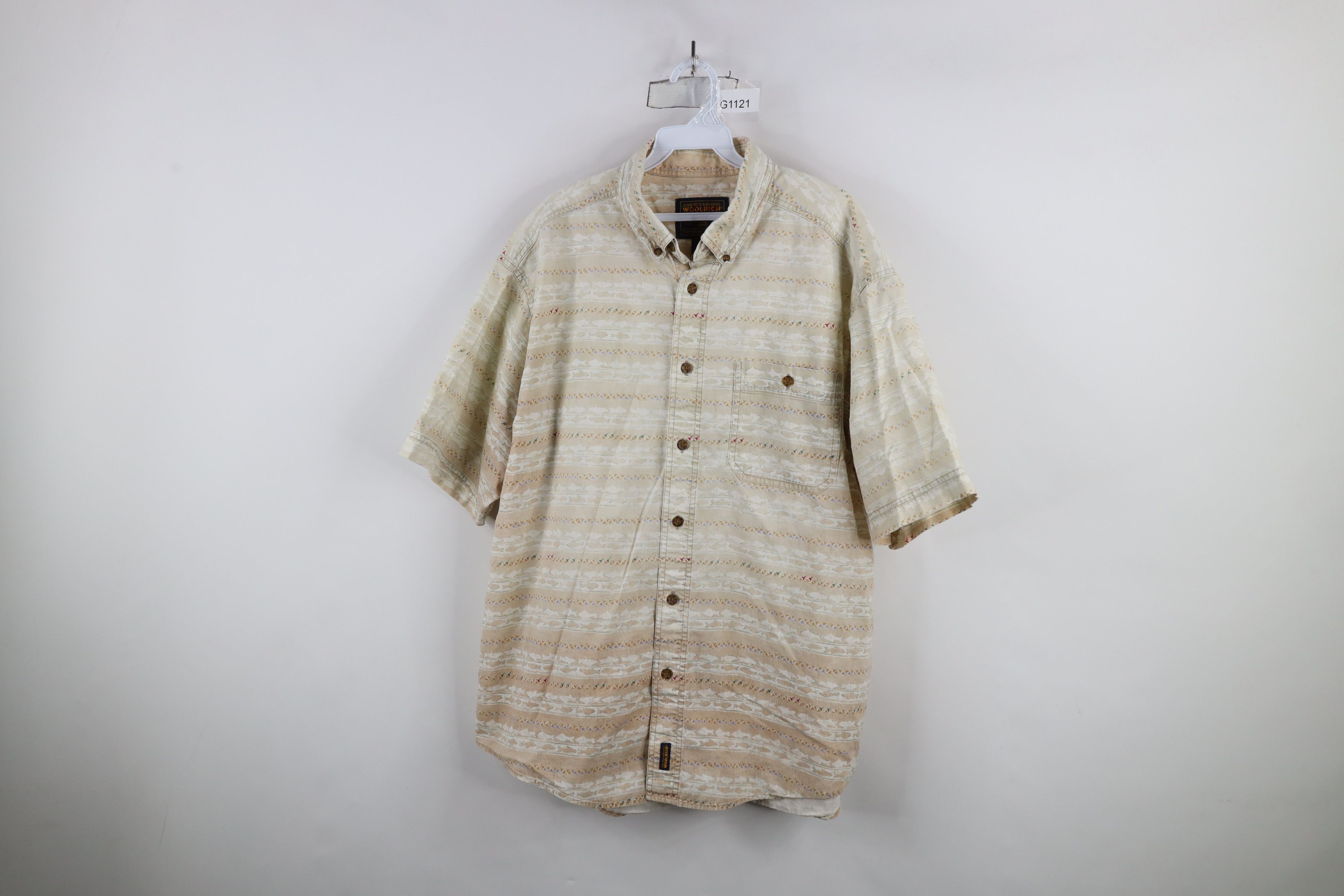 Vintage × Woolrich Woolen Mills Vintage 90s Woolrich Over Print Short Sleeve Button Shirt Size US XXL / EU 58 / 5 - 1 Thumbnail