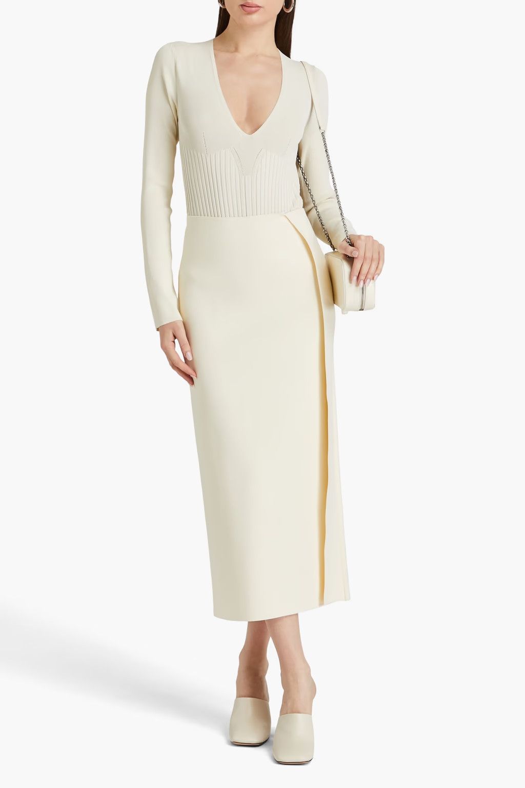 Jil Sander o1y1025 Midi Skirt in Ivory Size 26" / US 2 / IT 38 - 2 Thumbnail