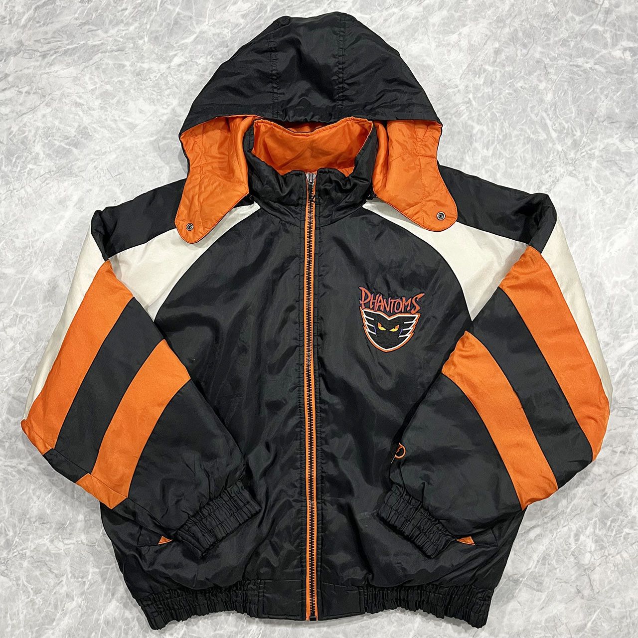 image of 90's Ahl Nhl Philadelphia Phantoms Pro Player Puffer Jacket in Black, Men's (Size XL)