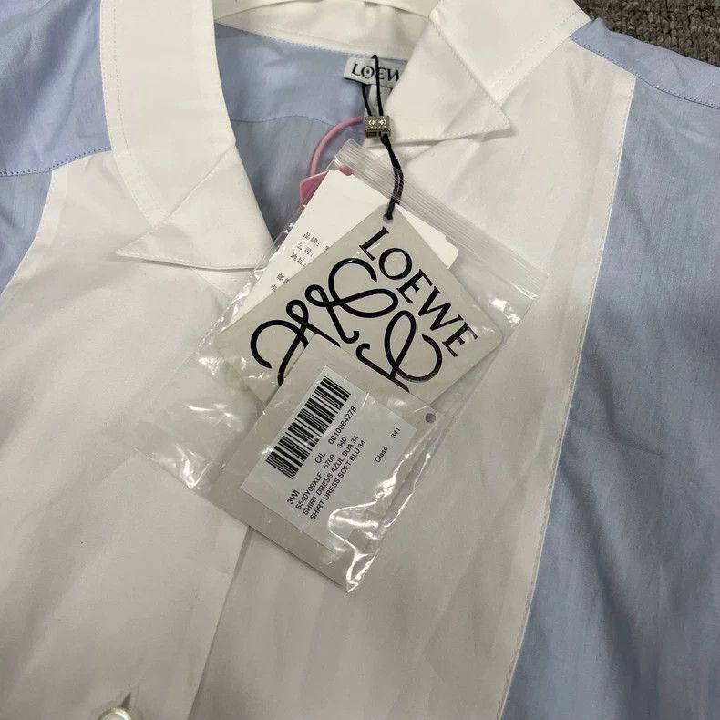 Loewe LOEWE Blue and white shirt dress Size 4XL / US 24-26 - 4 Thumbnail