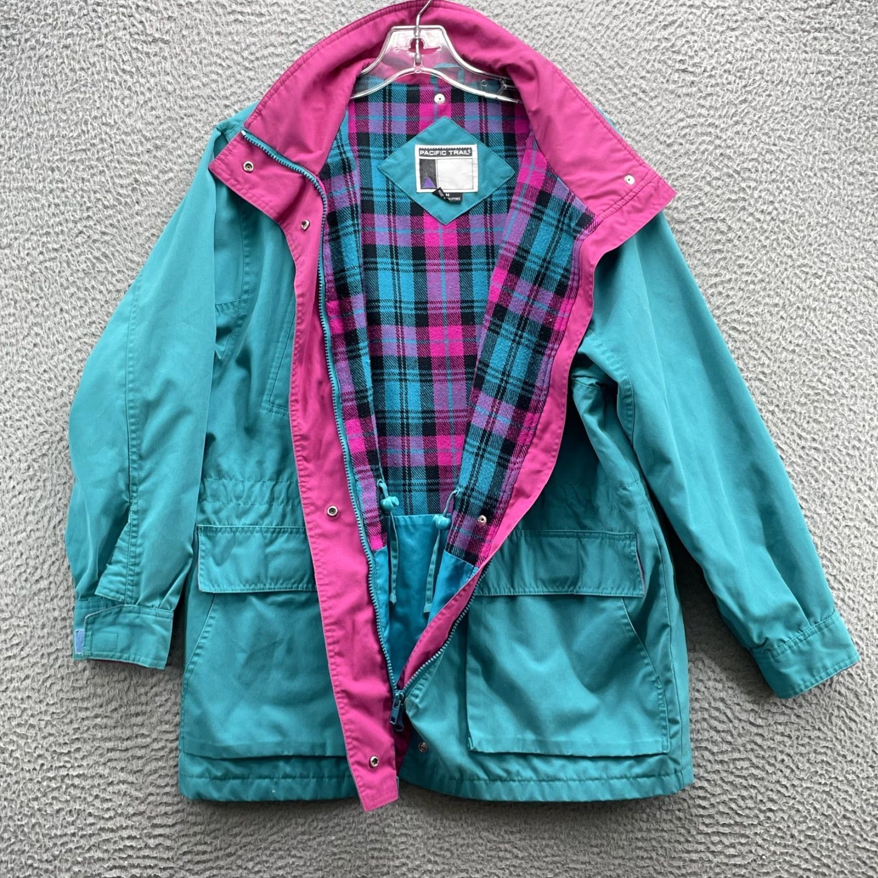 Vintage VINTAGE Pacific Trail Jacket Women's Med Parka Hooded Anorak Blue 90s Rain Wind Soft-shell Coat/ Coat Vintage Parka Jacket Size M / US 6-8 / IT 42-44 - 6 Thumbnail