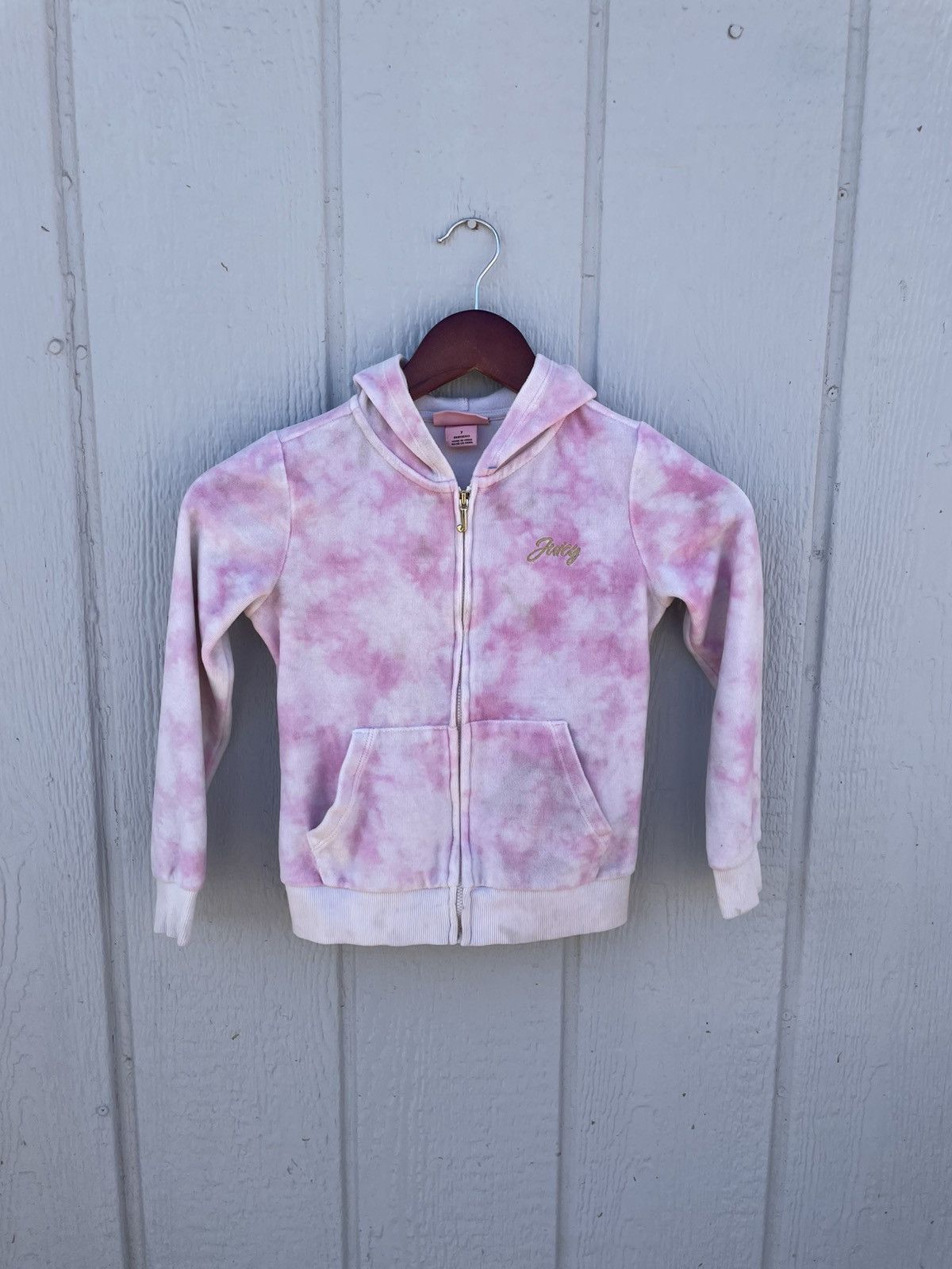 Juicy Couture Juicy Couture Kids Toddler Pink Velour Zip Up Hoodie Size 7 Size XXS / US 00 / IT 34 - 1 Thumbnail