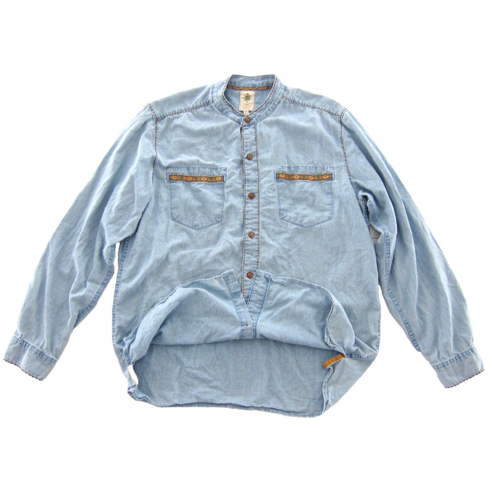 The Territory Ahead The Territory Ahead Cotton Blue Denim Shirt Men LT Long Sleeve Button Up Shirt Cotton Denim Size L / US 10 / IT 46 - 5 Thumbnail