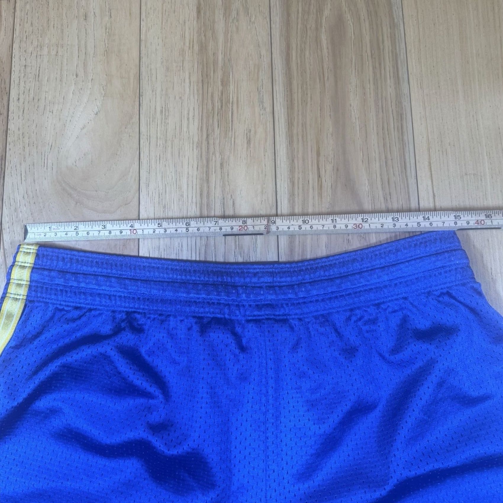 Nike Nike Mens Regular M Blue Gold Basketball Dazzle Shorts Shiny Athletic Workout Gym Y2K Size US 31 - 6 Thumbnail
