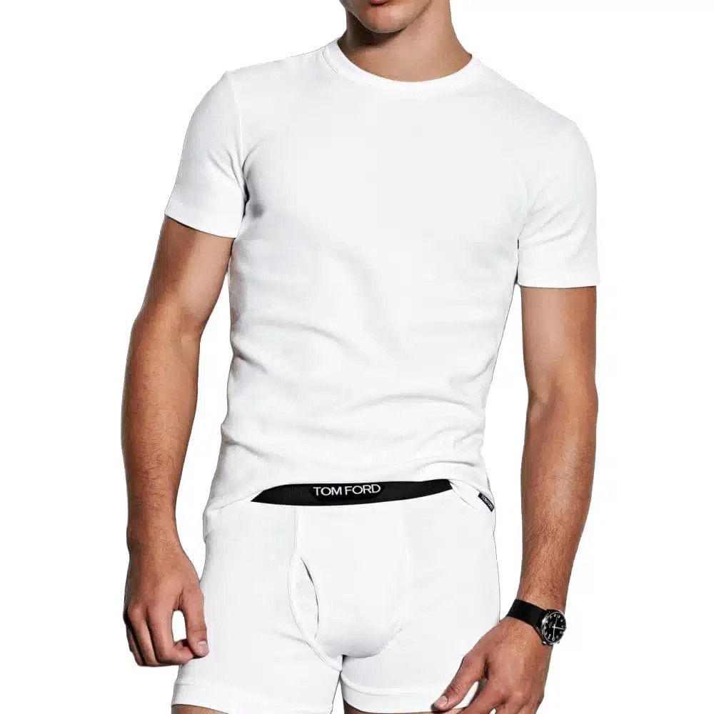 Tom Ford o1loc1c0526 IST4M08 Cotton Crewneck T-Shirt in White Size US XXL / EU 58 / 5 - 2 Thumbnail