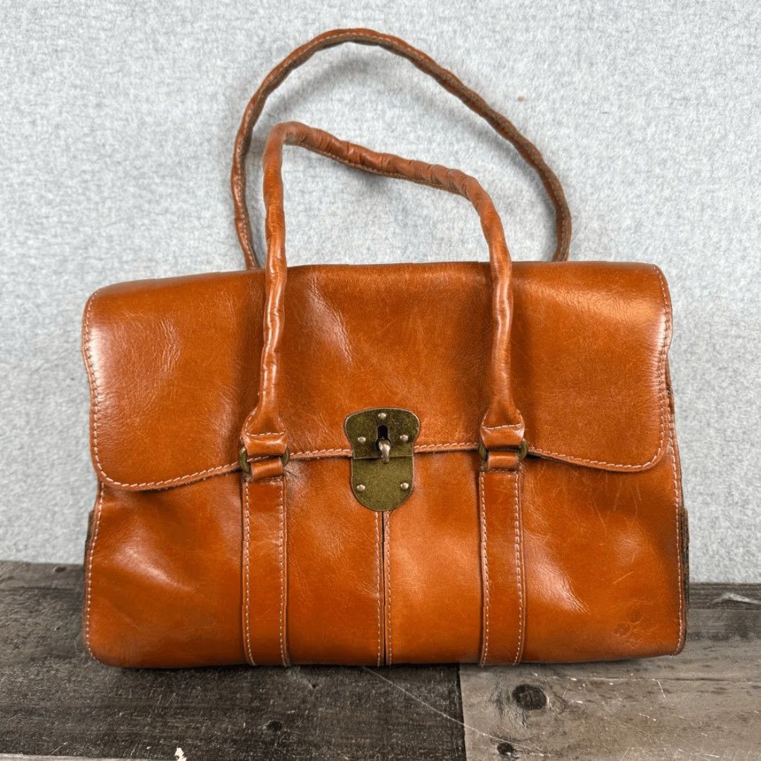 Patricia Nash Patricia Nash Vienna Satchel Leather Shoulder Bag Medium Womens Tan Brown Multicolor Purse Bag Size ONE SIZE - 2 Thumbnail