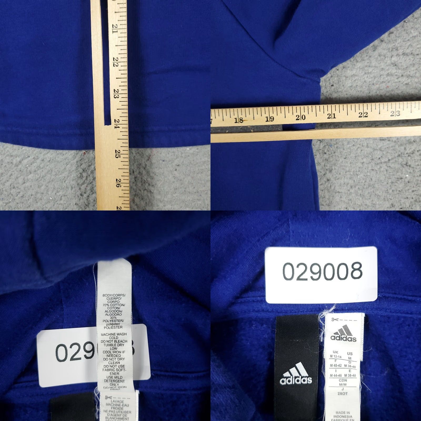 Adidas Adidas Womens Medium Blue Pullover Hoodie Sweatshirt Ladies Size M / US 6-8 / IT 42-44 - 8 Thumbnail
