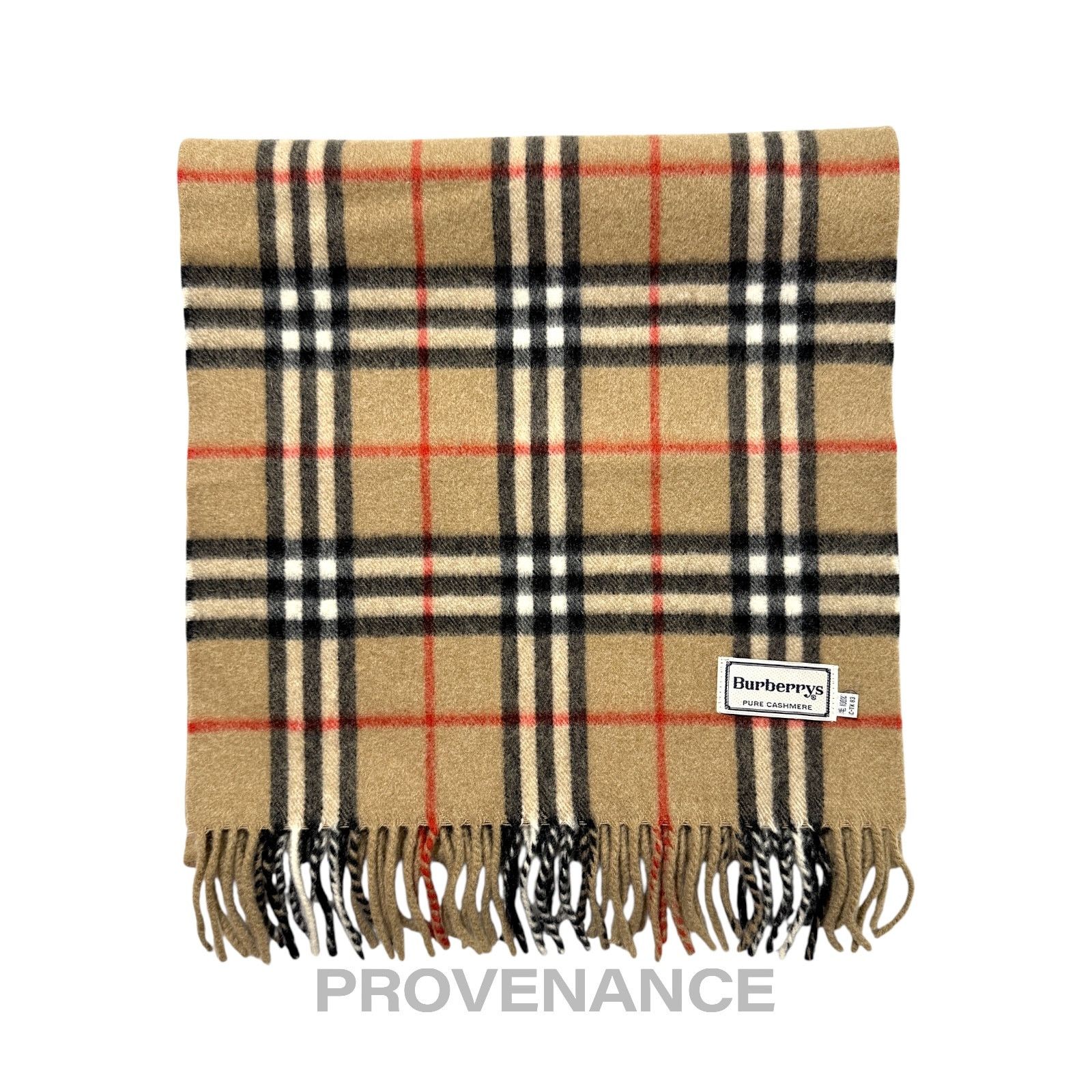 Burberry 🔴 Vintage Burberrys Scarf Nova Check 100% Cashmere Camel Size ONE SIZE - 1 Thumbnail