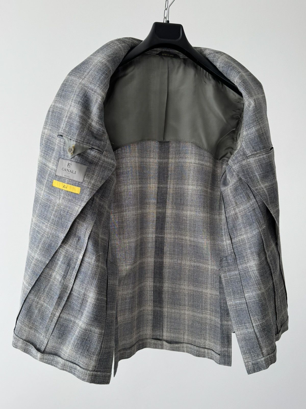 Canali Canali Kei Wool, Silk & Linen Two Button Sport Grey Jacket Size 42R - 6 Thumbnail