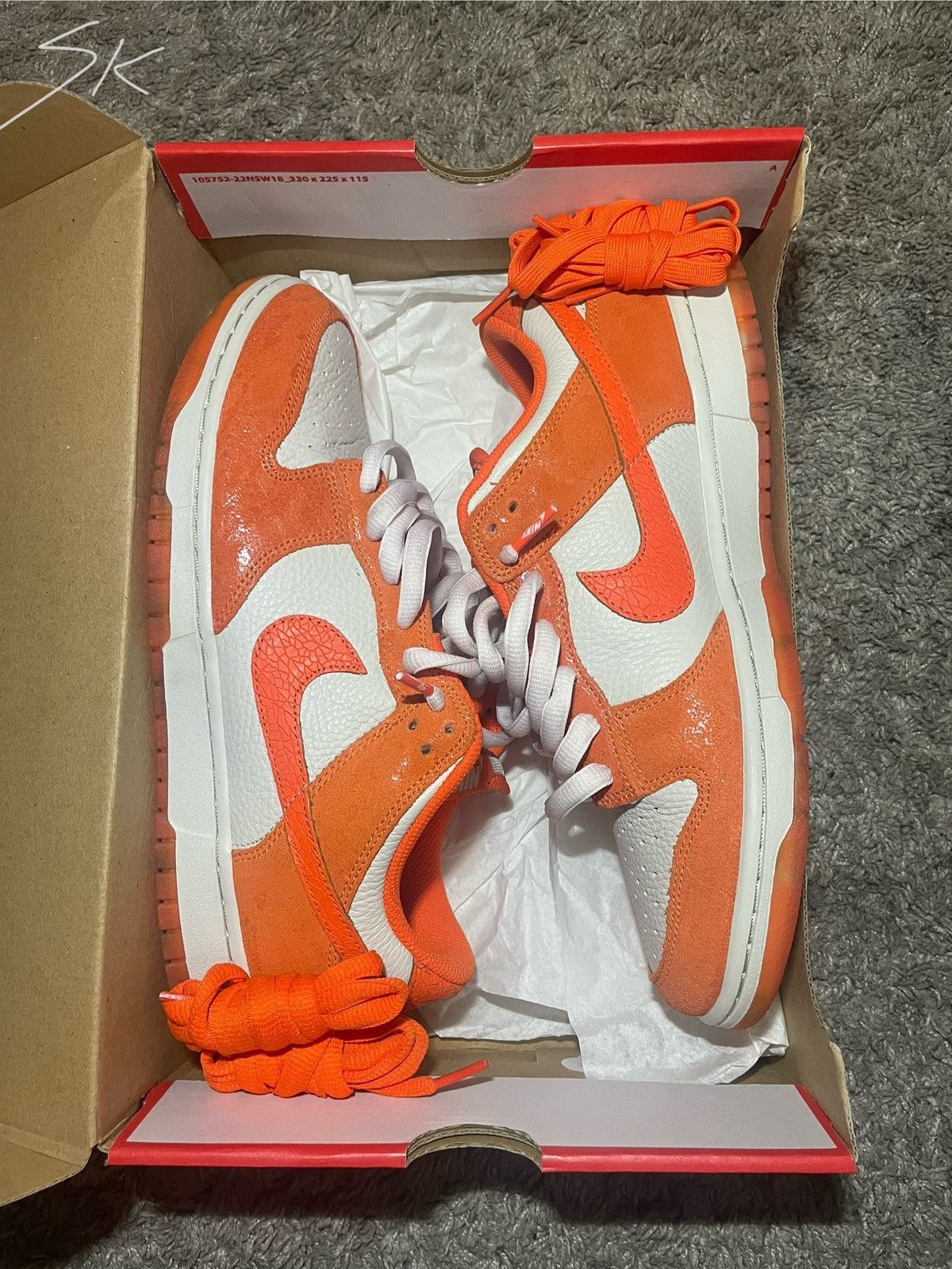 Nike Nike Dunk Low Cracked Orange Size US 10 / IT 40 - 1 Thumbnail