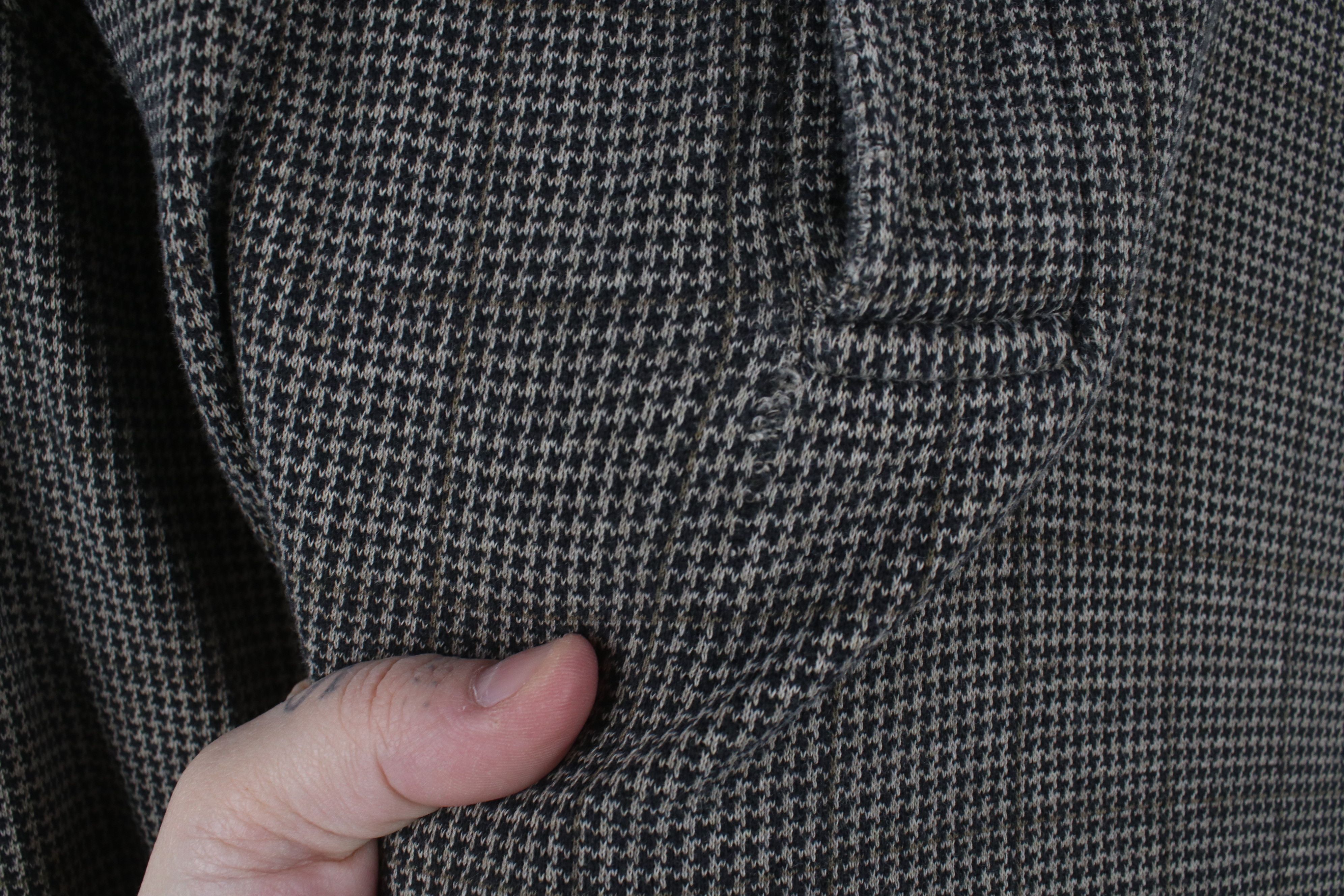 Vintage Vintage 90s Streetwear Heavy Houndstooth Long Sleeve Polo Size US XL / EU 56 / 4 - 6 Thumbnail