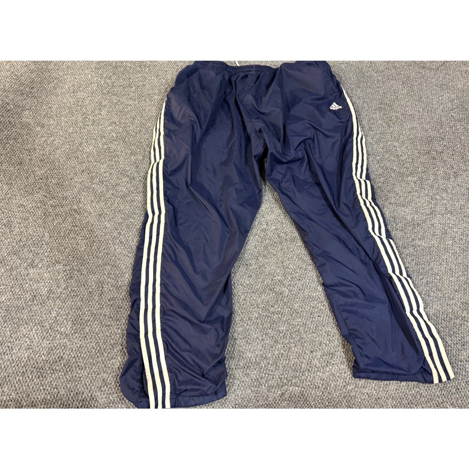 Adidas VINTAGE adidas Track Pants Mens 2XL Blue Stripe Tear Away Snap 90s Boys Girls Mens? Size US 39 - 2 Thumbnail