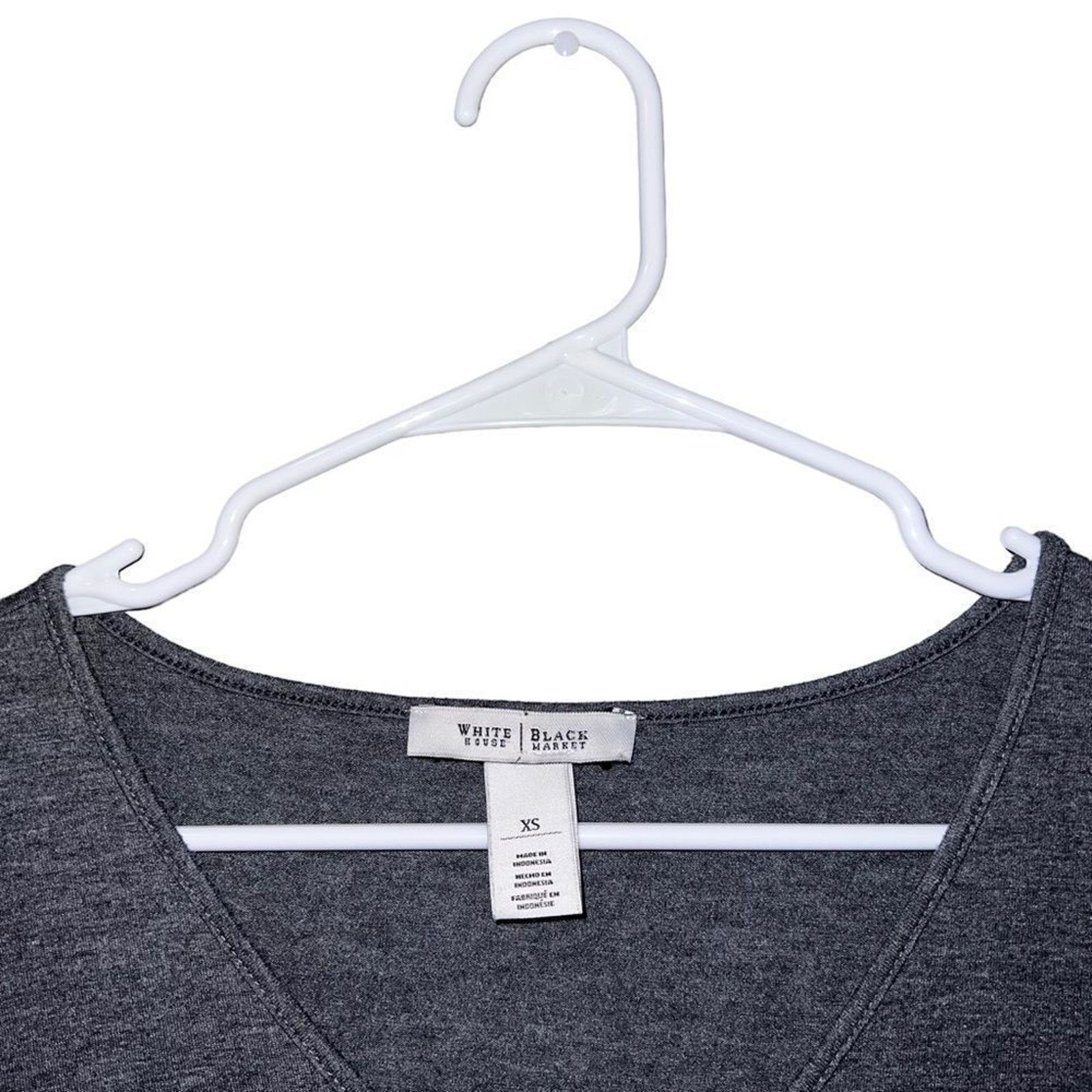 White House Black Market White House Black Market Tunic Top Heather Gray V-Neck Long Size XS / US 0-2 / IT 36-38 - 3 Thumbnail
