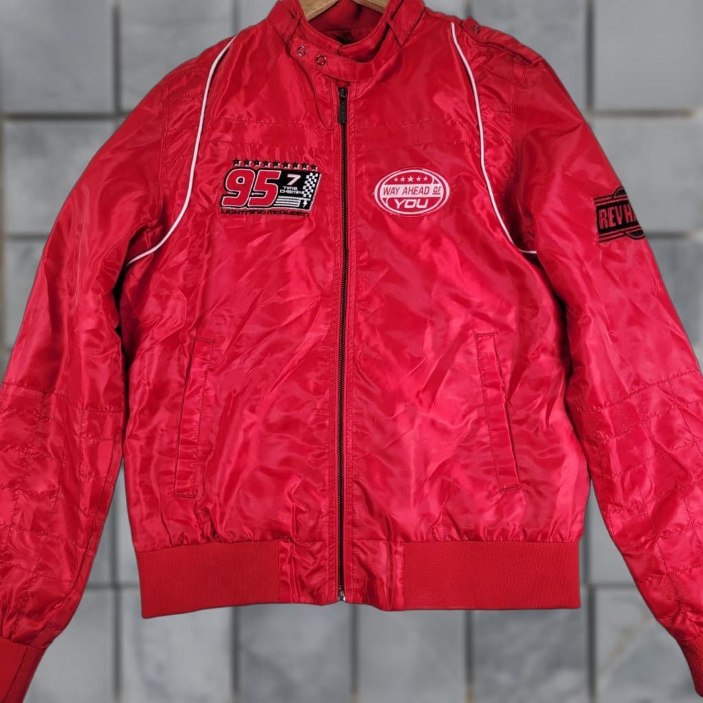 Members Only VINTAGE Members Only Jacket Red Race Bomber Jacket Mens M Red Lightweight Zip Shell Camel Racing 90s Size US M / EU 48-50 / 2 - 1 Thumbnail