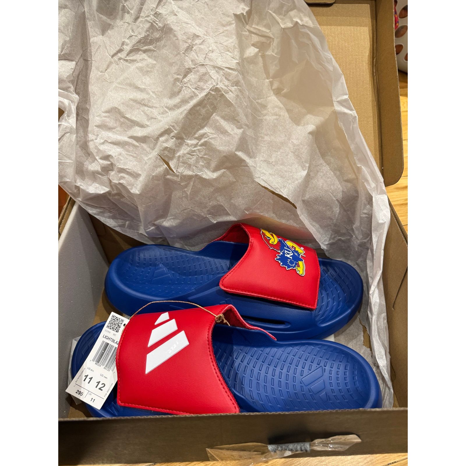 Adidas KANSAS JAYHAWKS LIGHTBLAZE MENS SLIDES US size 11 Size US 11 / EU 44 - 4 Thumbnail