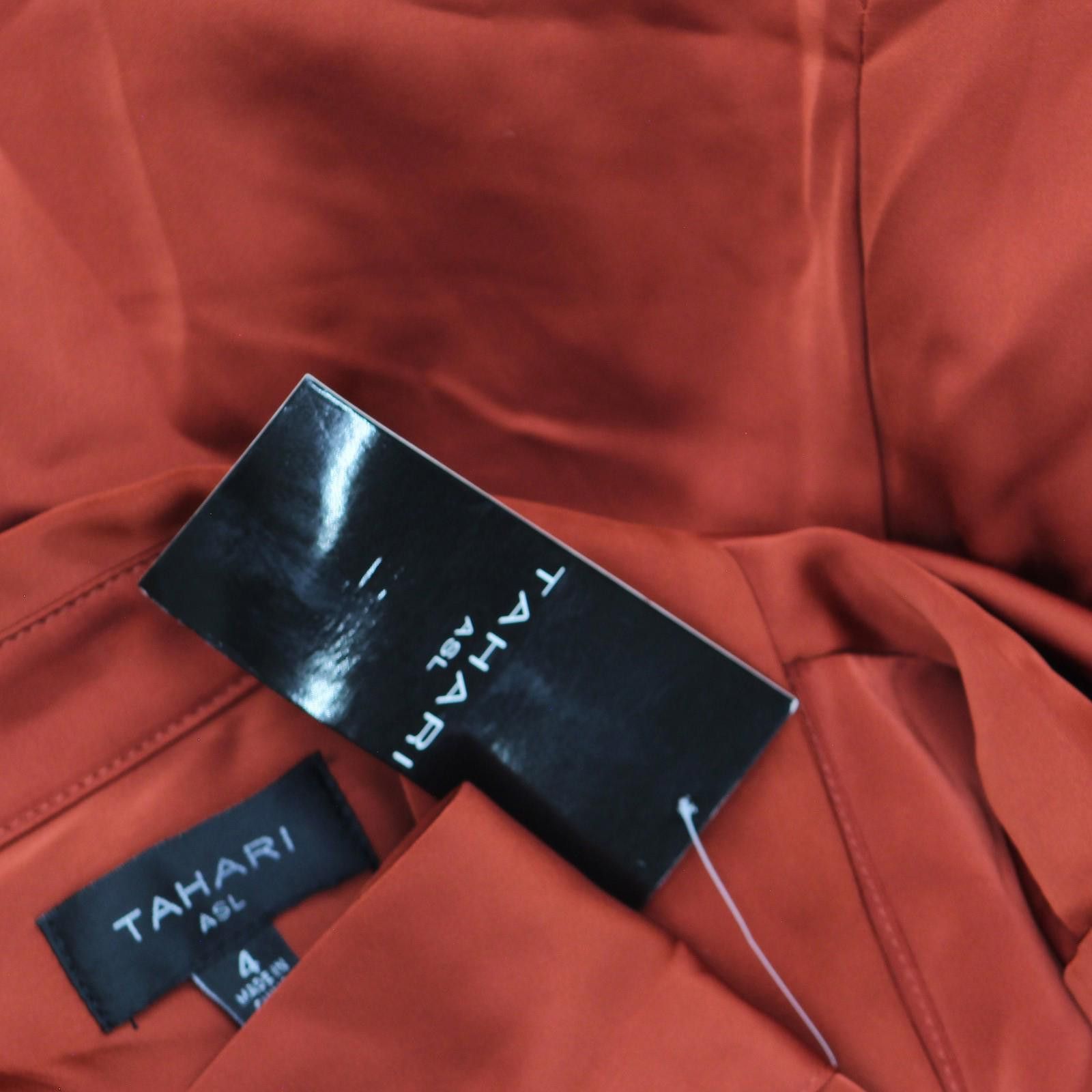 Other Nwt Tahari Asl Wrap Dress Dem401-t4 Brick Red Orange 4 Size S / US 4 / IT 40 - 3 Thumbnail
