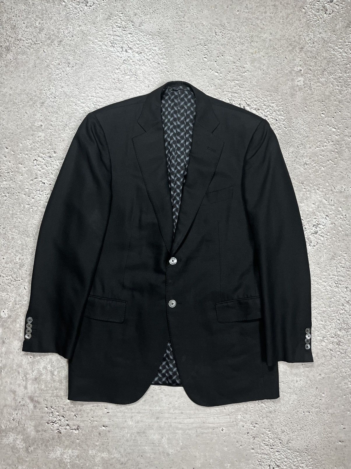 Zilli Zilli Paris R48 Black Wool Silk Blazer with Logo Lining Size 38R - 1 Thumbnail