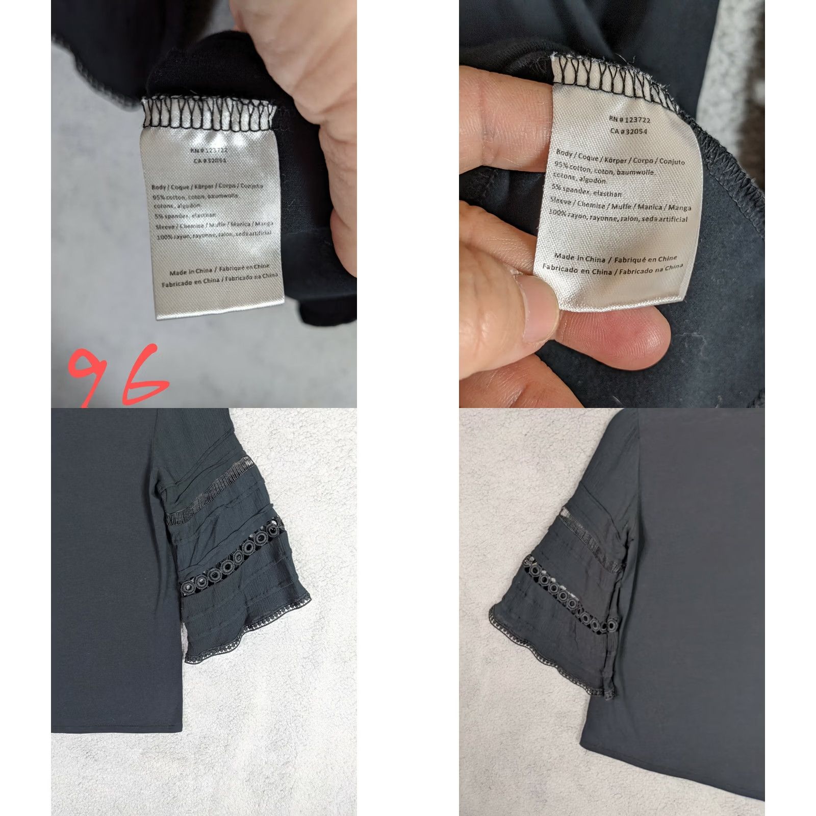 Anthropologie ANTHROPOLOGIE Blouse Women’s black lace bell sleeve V-Neck XS Size XS Regular Fit Casual Long Sleeve Wardrobe Basic Size XS / US 0-2 / IT 36-38 - 8 Thumbnail