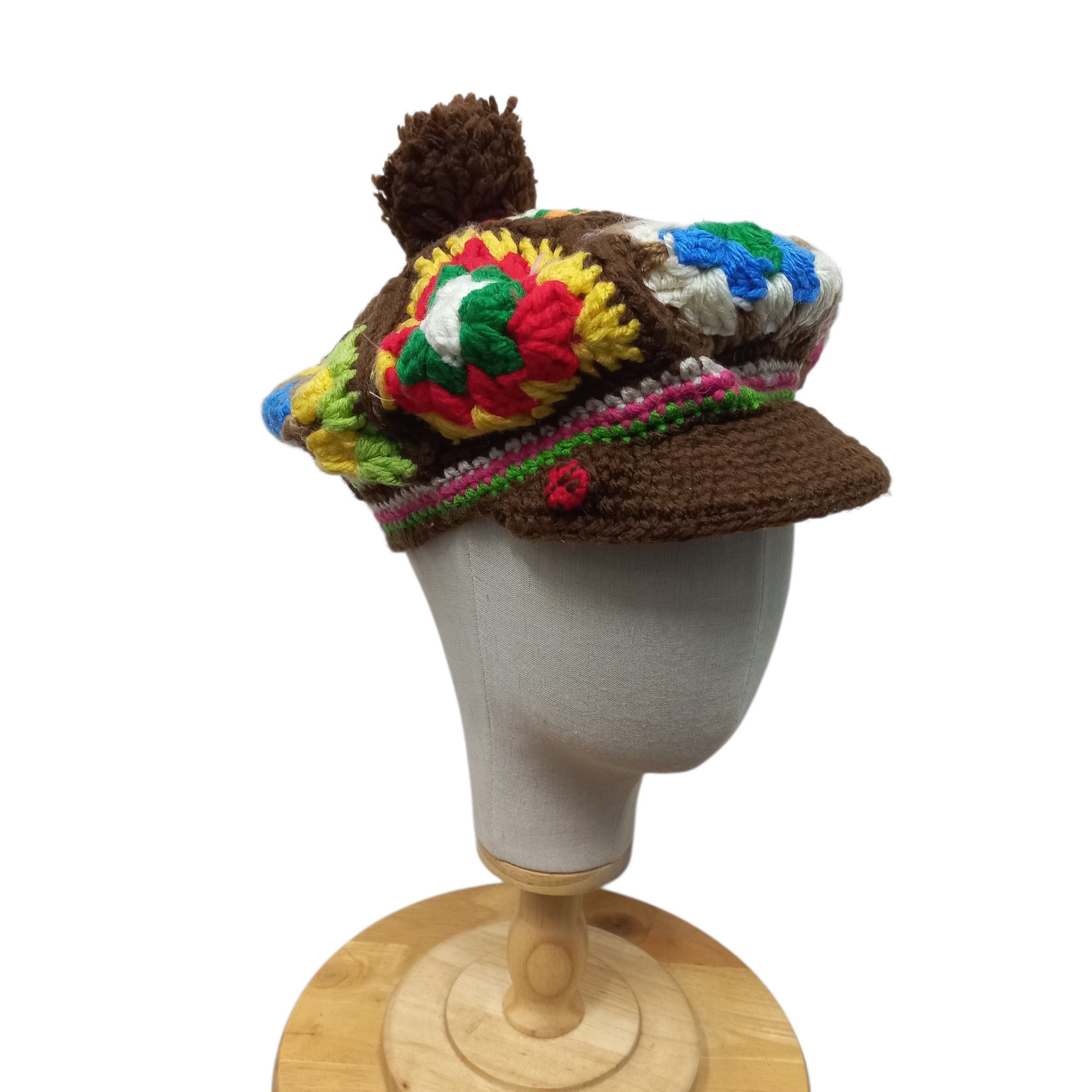 Sun Surf 🪡Japanese crochet multicolor peace fisherman cap Size ONE SIZE - 1 Thumbnail