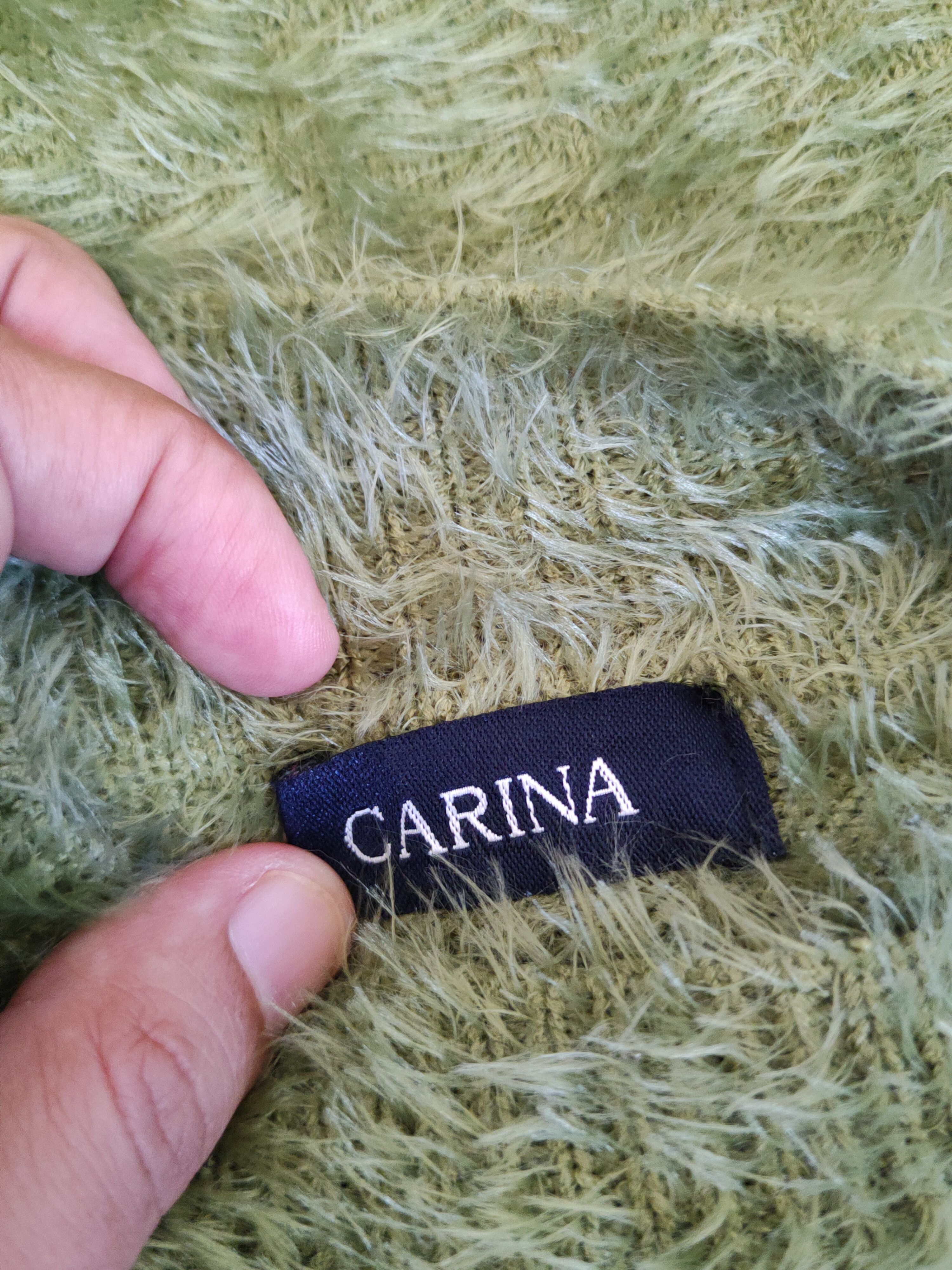 Homespun Knitwear Carina Green Shag Shaggy Fur Mohair Knitwear #S1688 Size S / US 4 / IT 40 - 12 Thumbnail
