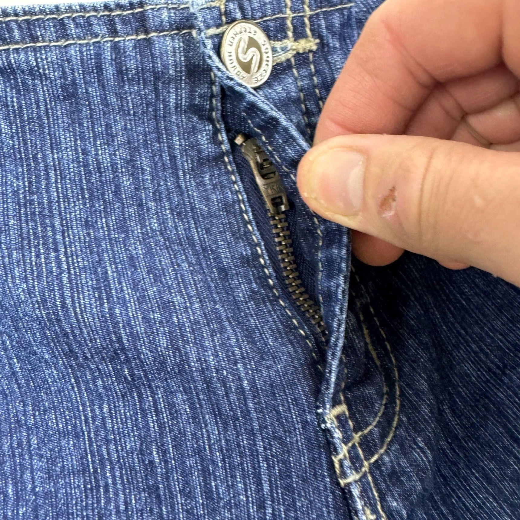 Vintage Vintage Squeeze Stephen Hardy Flared Jeans Womens 9/10 Blue Grunge Y2K Hipster Punk Size 30" / US 8 / IT 44 - 6 Thumbnail