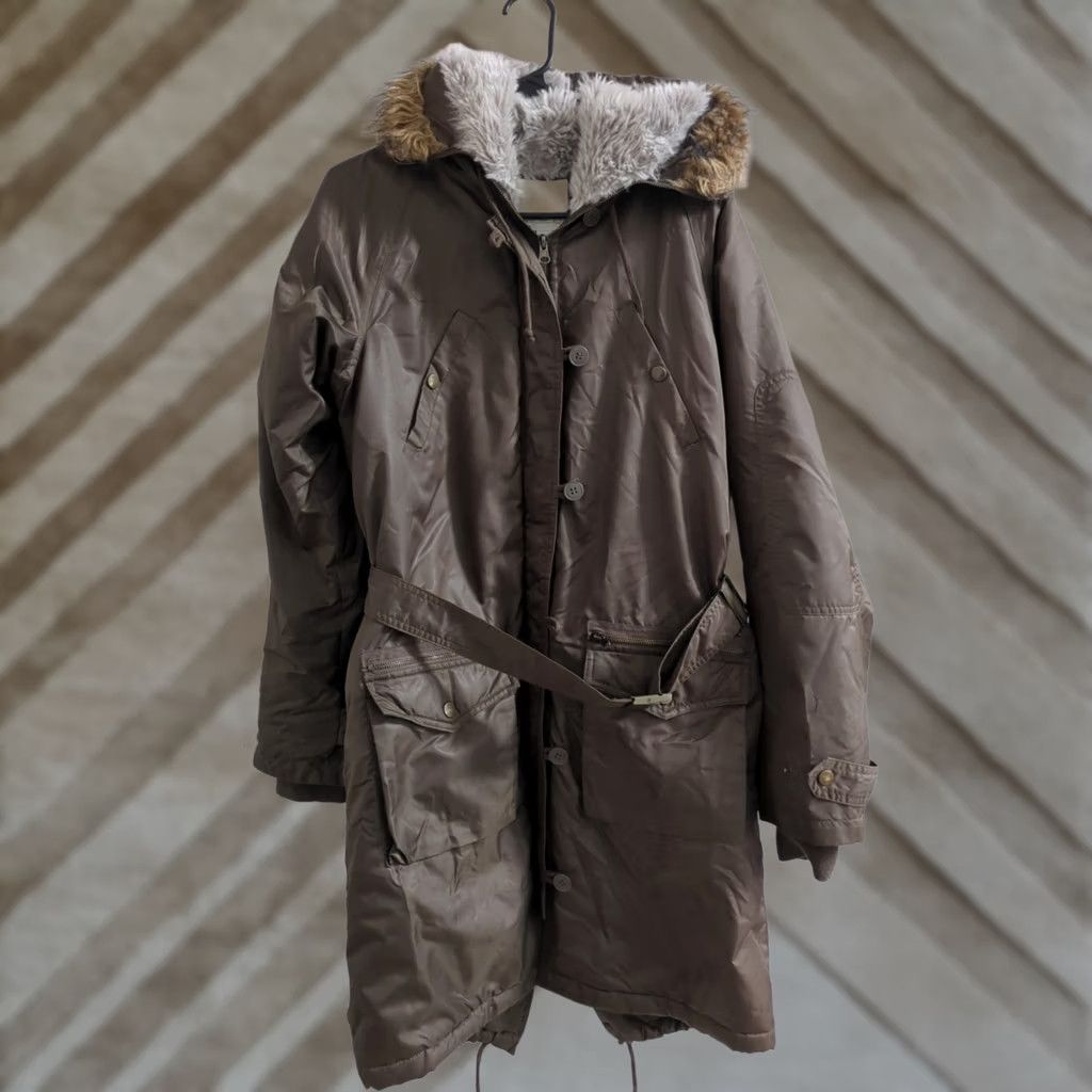 Zara Zara TRF Outerwear Coat Parka Long Brown Women's 28 Hooded Zip Pockets Fur Lining Fall Winter Needful Vintage: No Size 4XL / US 24-26 - 1 Thumbnail