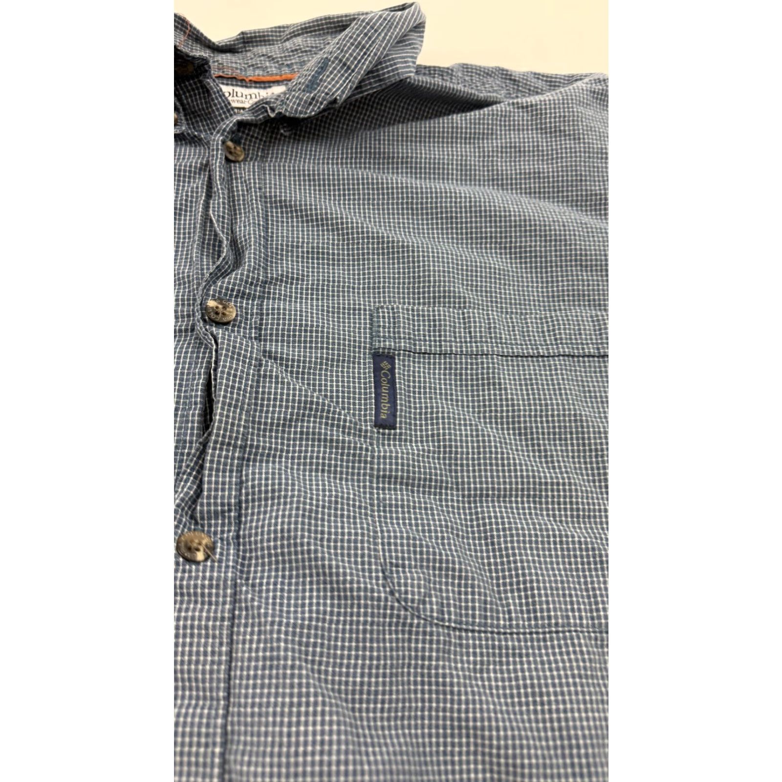 Vintage Columbia Outdoor Shirt Mens XL Blue Checkered Short Sleeve Button-Up Casual 100% Cotton Size US XL / EU 56 / 4 - 4 Thumbnail