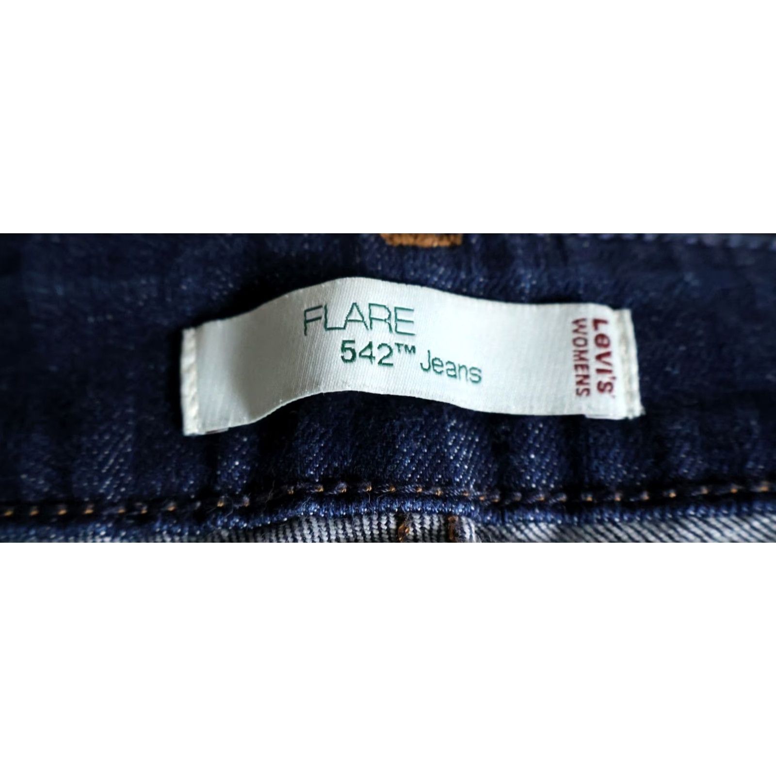 Levi's VINTAGE Levi's 542 Flare Jeans Women 20 M (39 x 31) Dark Blue Denim Hippie Bohemian Retro Hipster Jeans Women Mens? Size 42" / US 20 - 3 Thumbnail