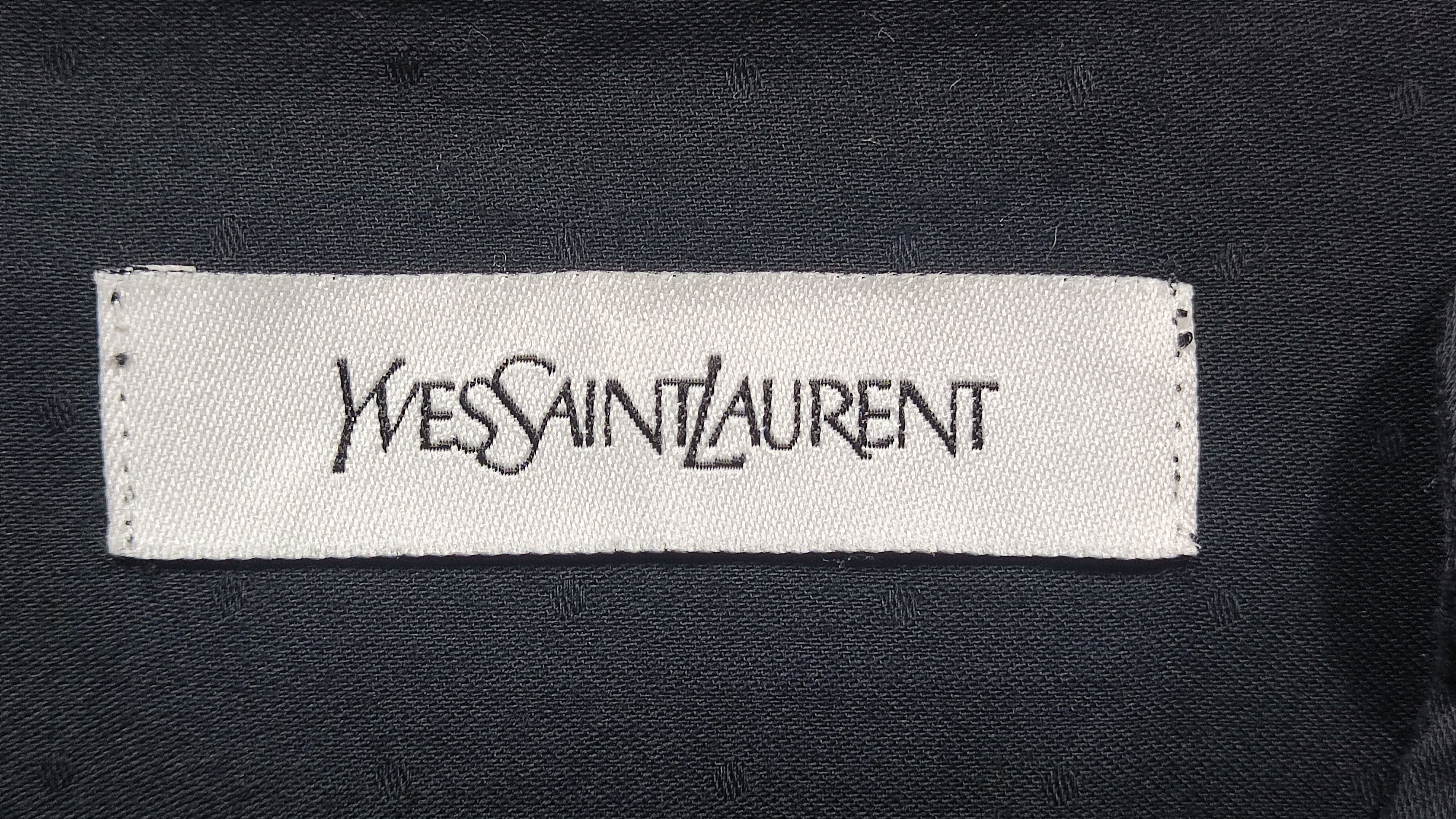 Designer × Yves Saint Laurent YVES SAINT LAURENT BLACK V-NECK BUTTON-UP SHIRT Size M / US 6-8 / IT 42-44 - 11 Thumbnail