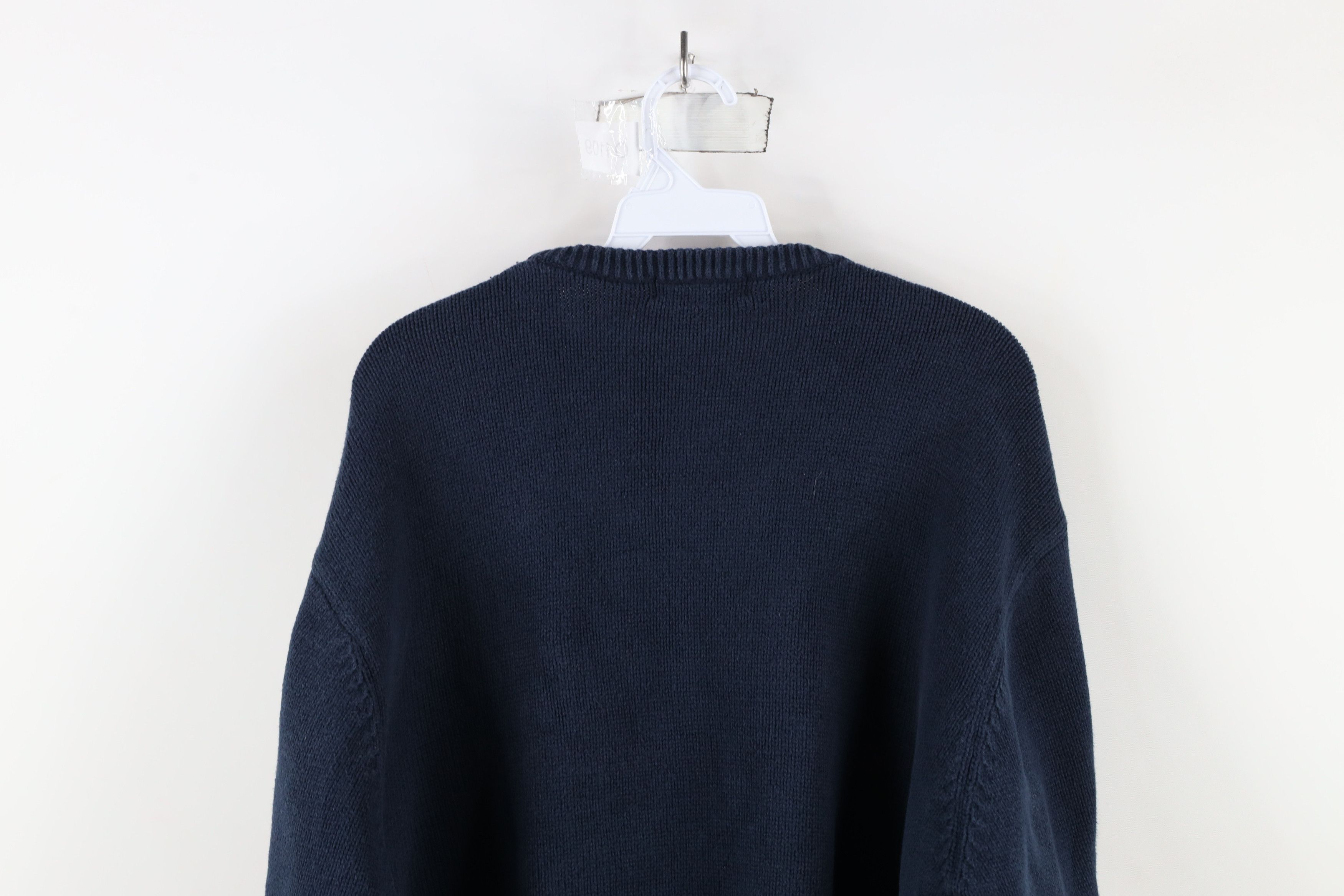 Vintage Vintage 90s Streetwear Knit Crewneck Sweater Blue Cotton Size US L / EU 52-54 / 3 - 9 Thumbnail