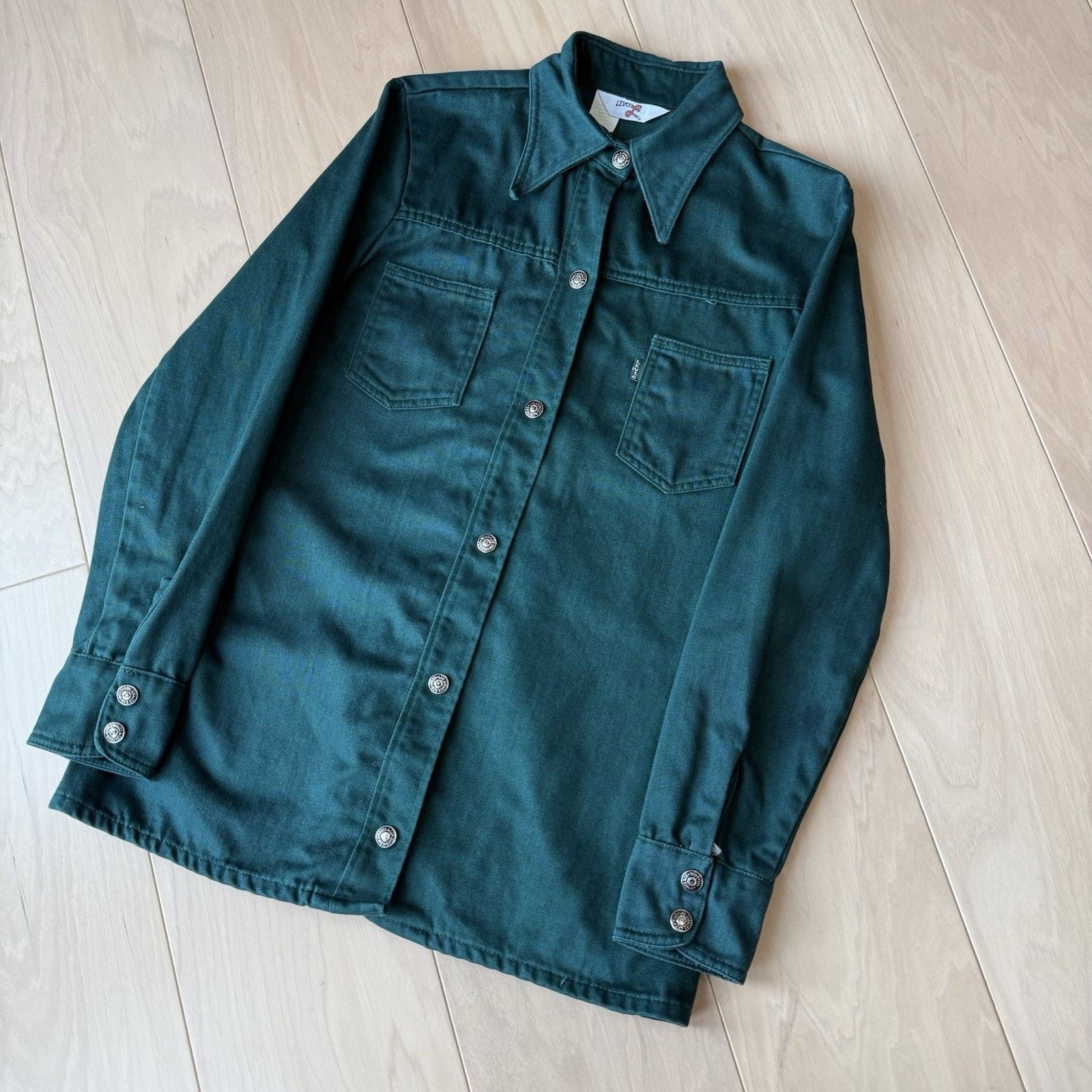 Levi's Vintage Levis Snap Shirt XS Green 70s Big E Made in USA Size US XS / EU 42 / 0 - 8 Thumbnail