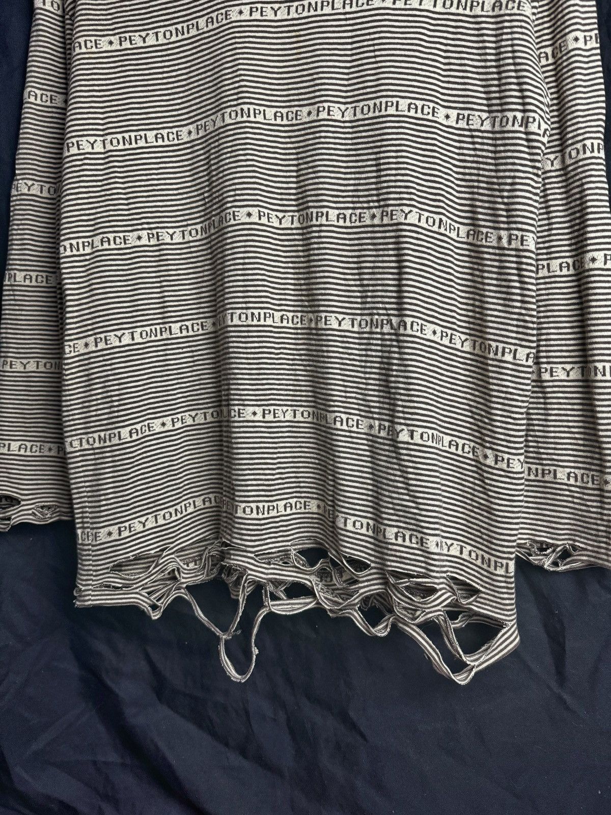 If Six Was Nine × Japanese Brand × PPFM Distressed PPFM Peyton Place Stripe Long Sleeve Size US M / EU 48-50 / 2 - 4 Thumbnail
