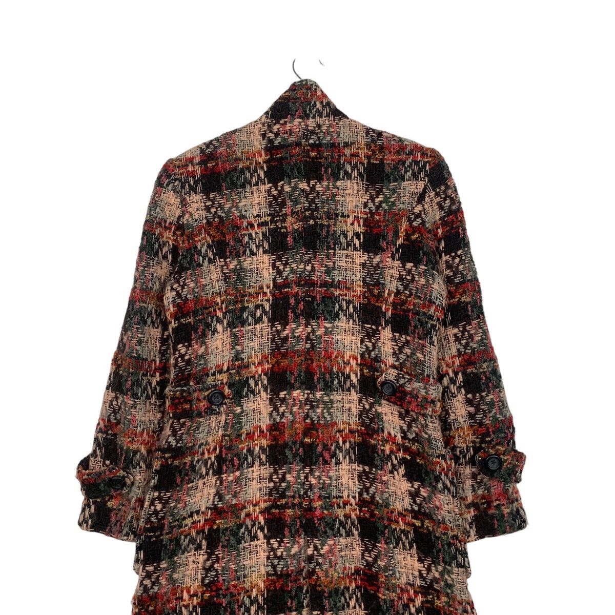 Japanese Brand RAISON Made in Japan Checkered Tweed Long Coat #1811-C20 Size S / US 4 / IT 40 - 9 Thumbnail