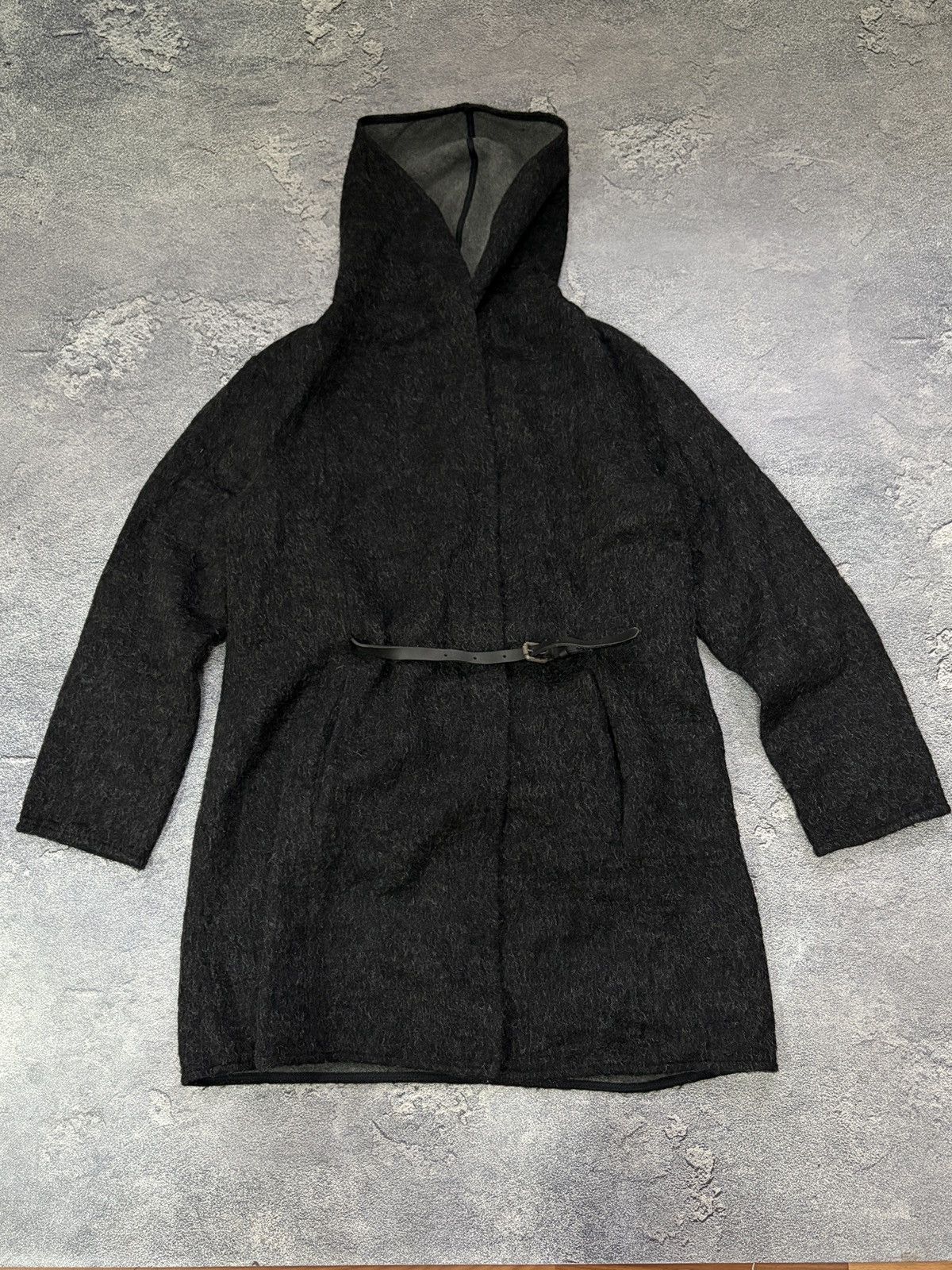 Annette Gortz Annette Goertz Textured Hooded Belted Cardigan Coat L Grey Size L / US 10 / IT 46 - 3 Thumbnail
