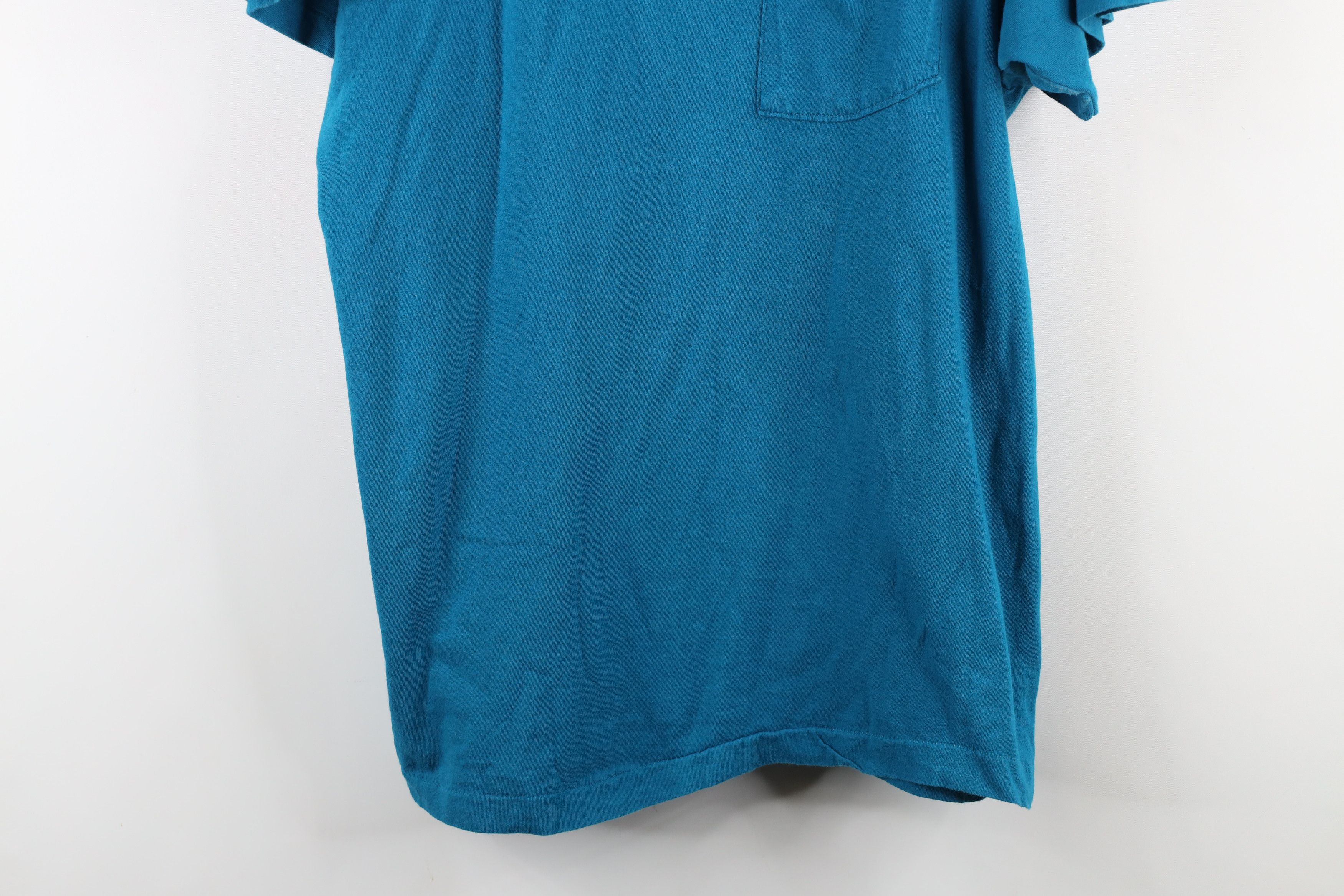Vintage Vintage 90s Streetwear Blank Pocket T-Shirt Blue Cotton USA Size US XL / EU 56 / 4 - 3 Thumbnail