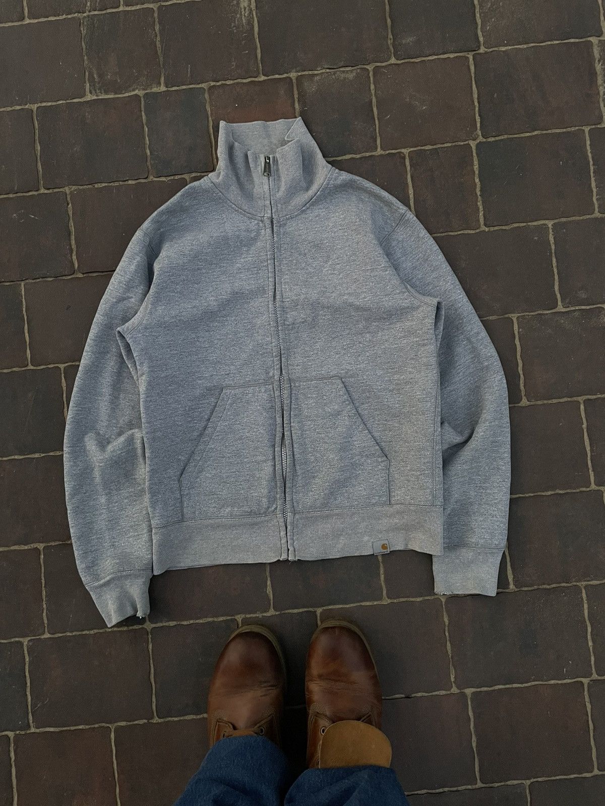 Carhartt × Vintage Vintage Carhartt Y2K Small Logo Zip Sweatshirt Size US S / EU 44-46 / 1 - 1 Thumbnail