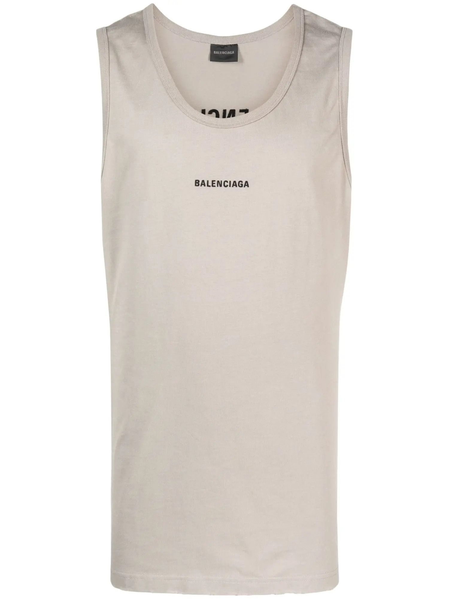 o1mt1gz0624 Back Loose Tank Top in Beige
