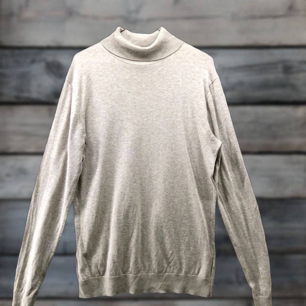 H&M H&M Mens Sweater Pullover Turtleneck Long Sleeve Lightweight Cotton Knit M Beige Casual Fall Winter Size US M / EU 48-50 / 2 - 1 Thumbnail