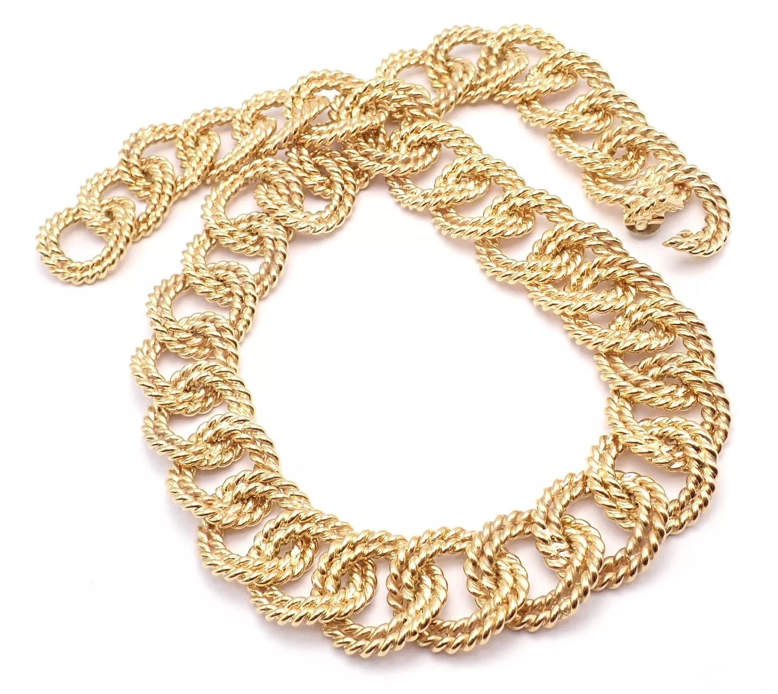 Vintage Verdura 18k Yellow Gold Rope Link Choker Necklace Size ONE SIZE - 6 Thumbnail