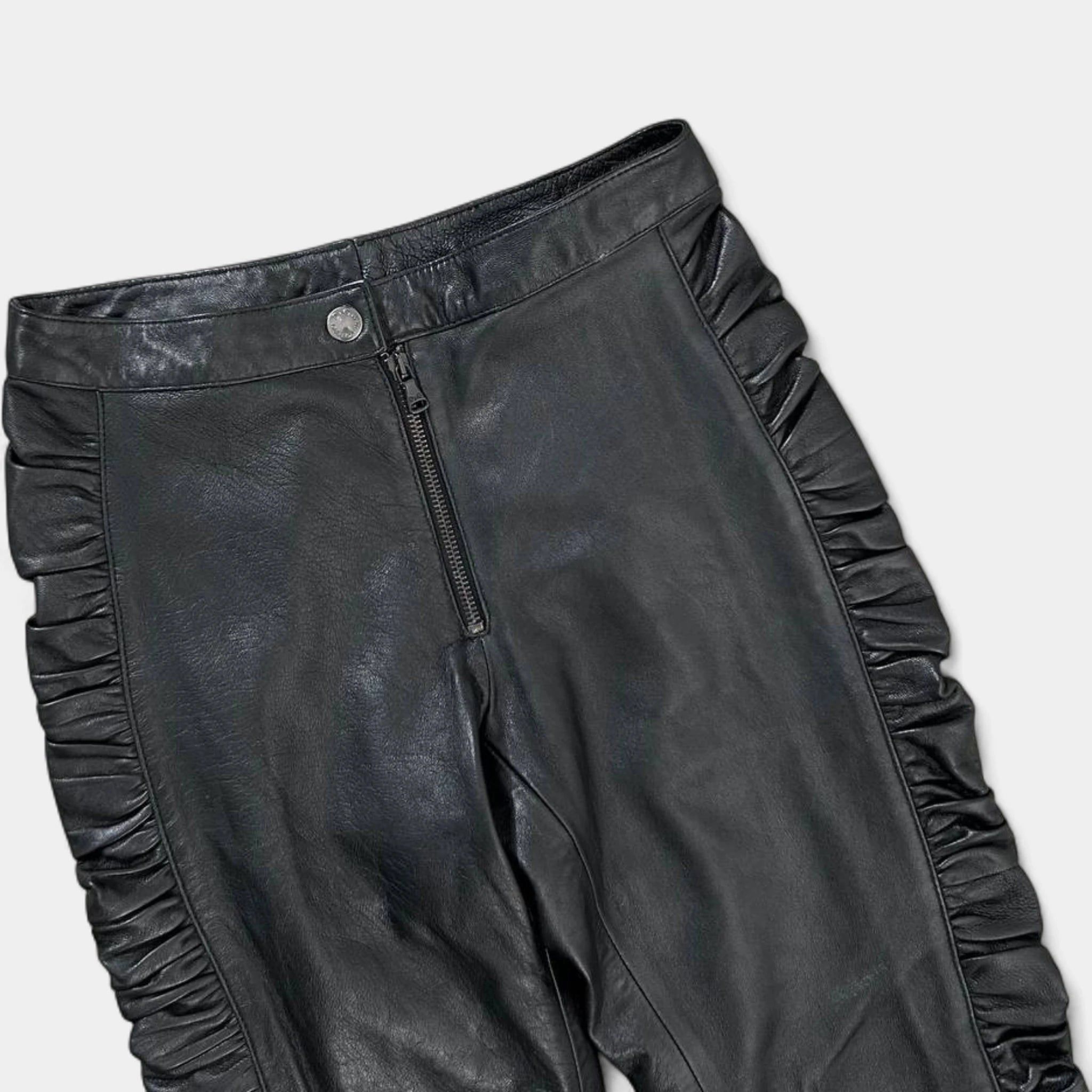 Dolce & Gabbana Dolce & Gabbana 2000's Black Leather Woman Pants Size 25" / US 0 / IT 36 - 2 Thumbnail