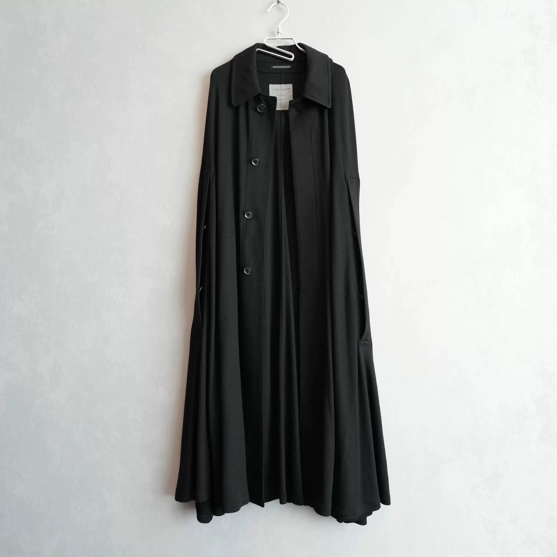 Yohji Yamamoto black wool cape coat by Yohji Yamamoto Size US L / EU 52-54 / 3 - 1 Thumbnail