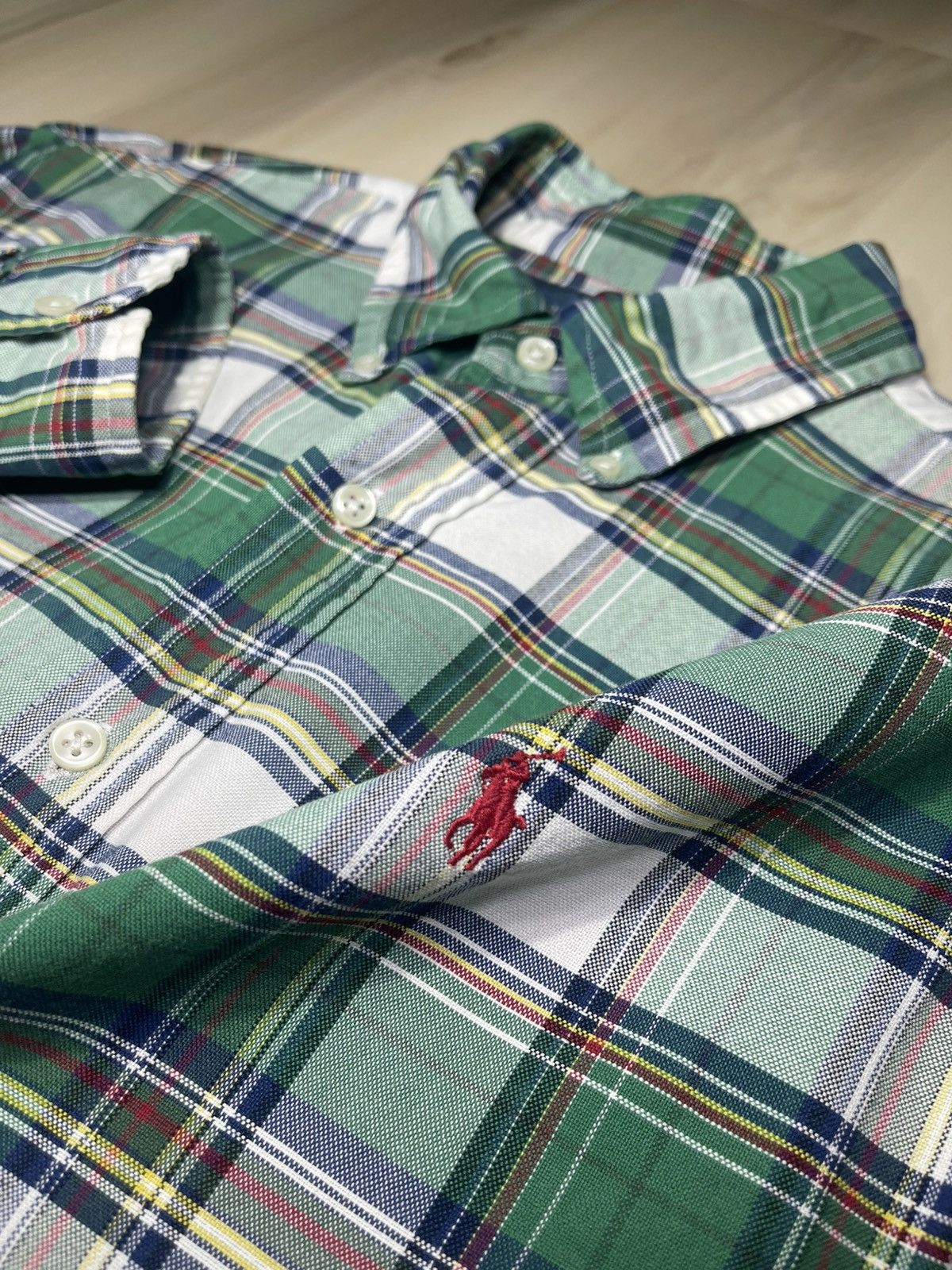 Polo Ralph Lauren Polo Ralph Lauren Green Plaid Custom Fit Button Down Sz M Size US M / EU 48-50 / 2 - 1 Thumbnail