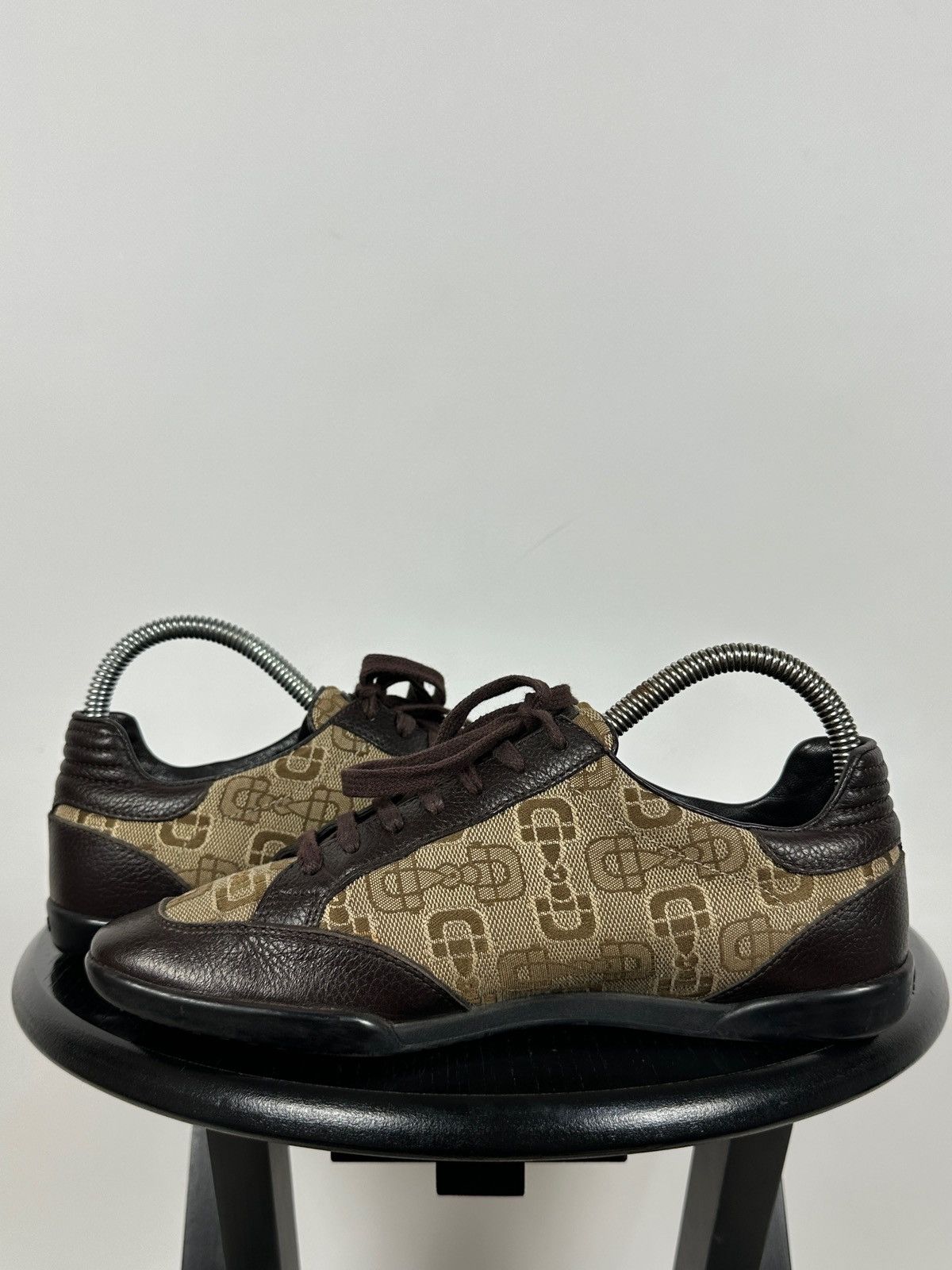 Gucci Gucci GG Monogram Leather/Canvas Lace Up Low Sneakers Size US 6 / IT 36 - 10 Thumbnail