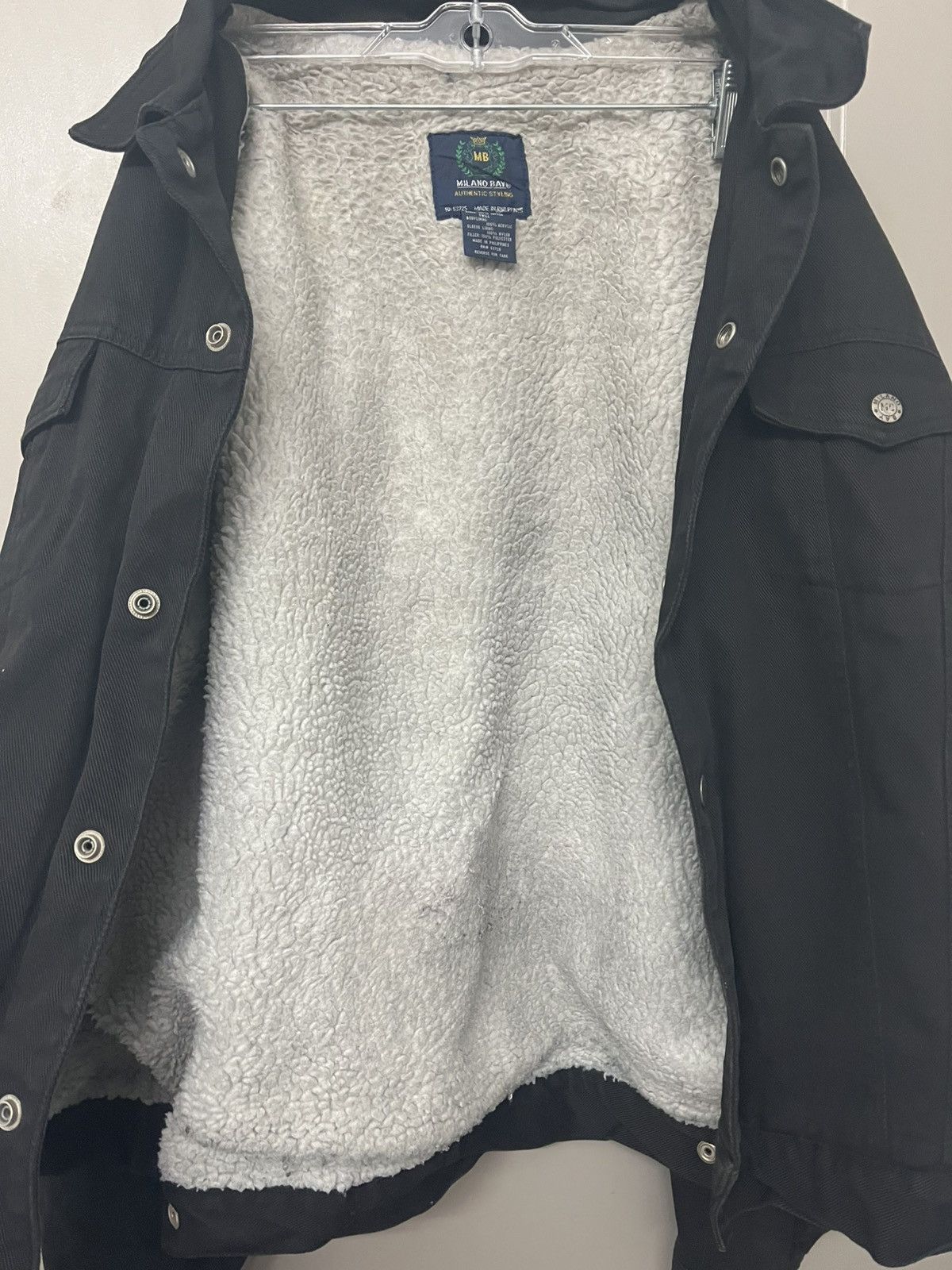 La Milano Rare Vintage Milano Bay Fleece Denim Jacket- XL. Size US XL / EU 56 / 4 - 4 Thumbnail