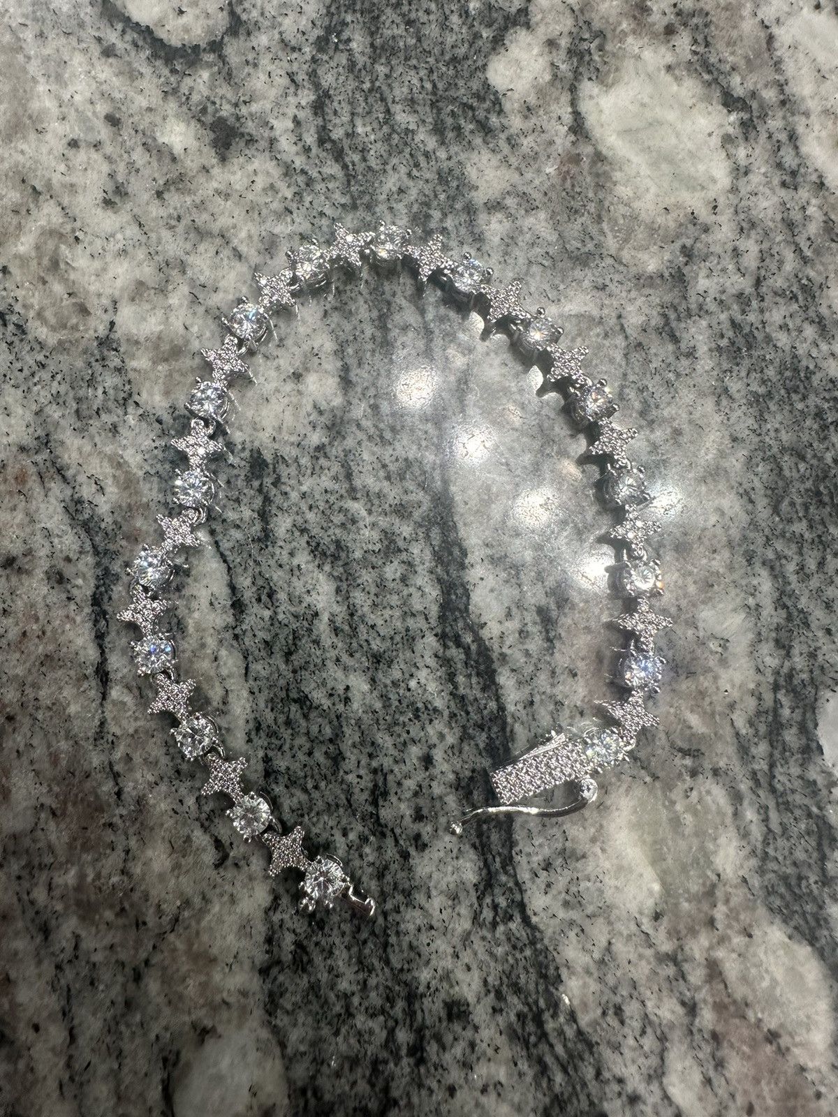 Jewelry SHOP GLD STAR BRACELET - 14K WHITE GOLD CZ Size ONE SIZE - 1 Thumbnail