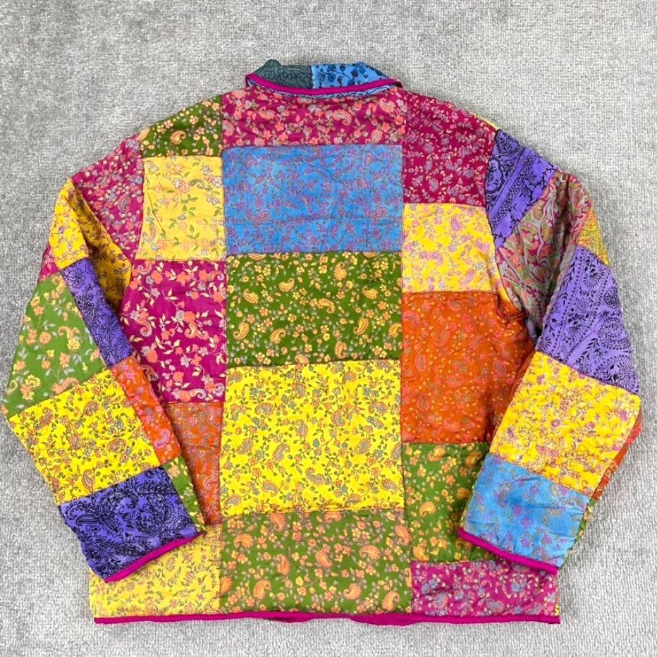 Vintage VINTAGE Willow Ridge Jacket Adult Womens Small Patchwork Silk Grannycore Cottage BOHO Size S / US 4 / IT 40 - 3 Thumbnail