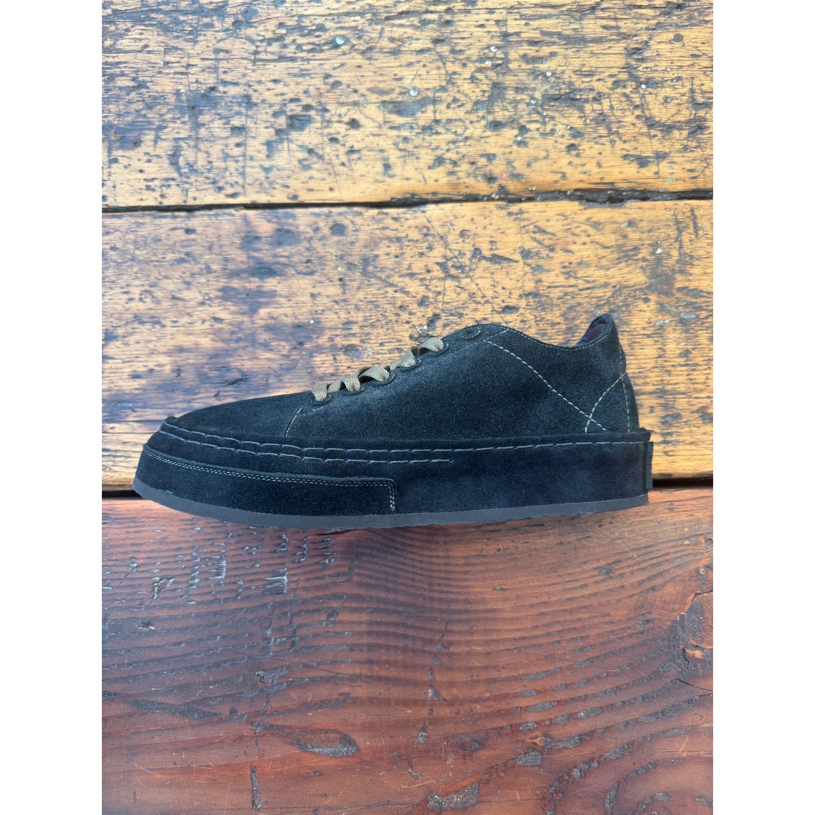 Eric Payne Eric Payne Lace to Toe Full Suede Black/Olive Sneakers Size US 10 / EU 43 - 1 Thumbnail