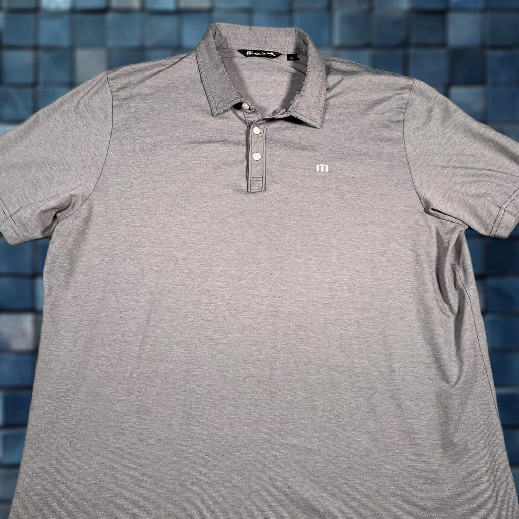 TravisMathew VINTAGE Travis Mathew Polo Shirt Mens 2XL Purple Micro Stripe Golf Stretch Logo Size US XXL / EU 58 / 5 - 1 Thumbnail